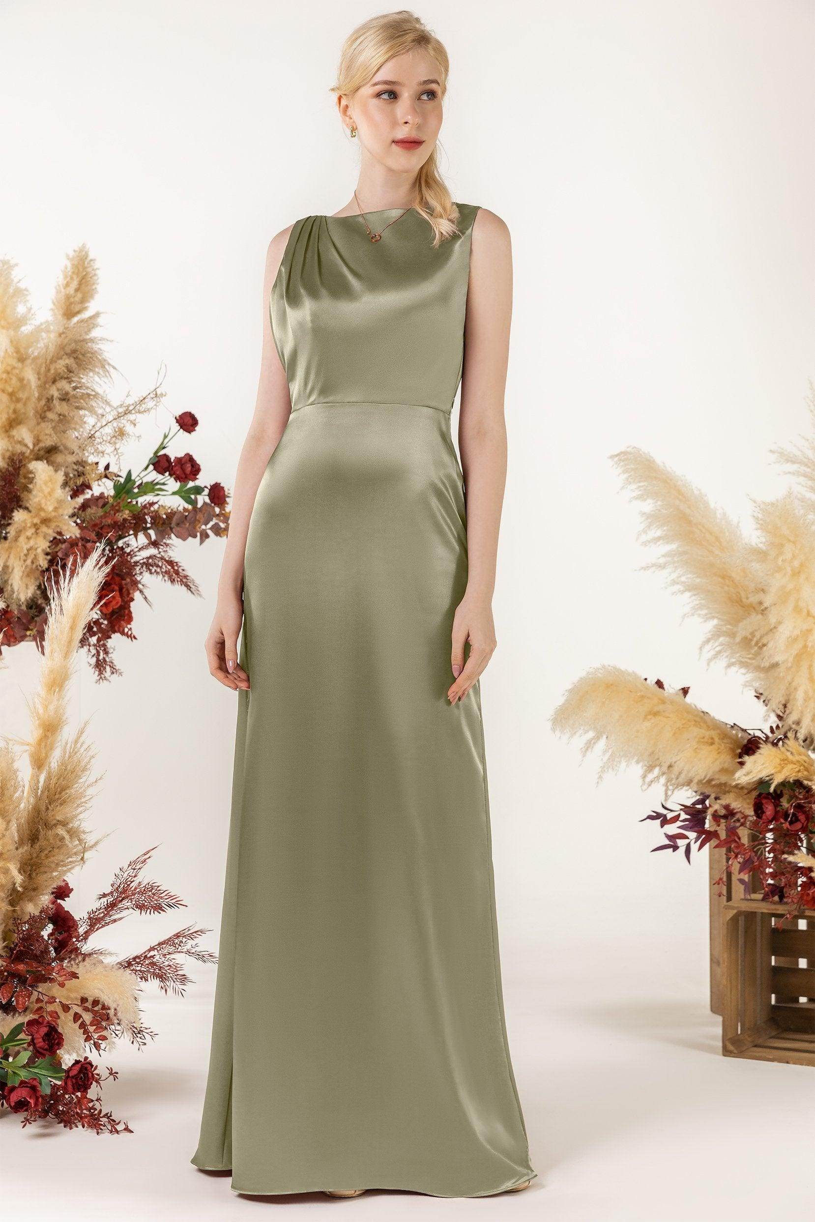 Trumpet Luxe Satin Bridesmaid Dress Formal Dresses CB0510