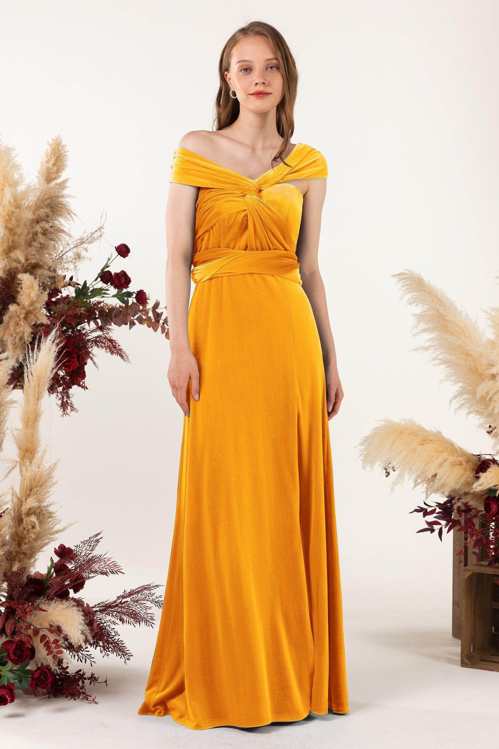 Sheath-Column Floor Length Velvet Bridesmaid Dress Formal Dresses CB0529