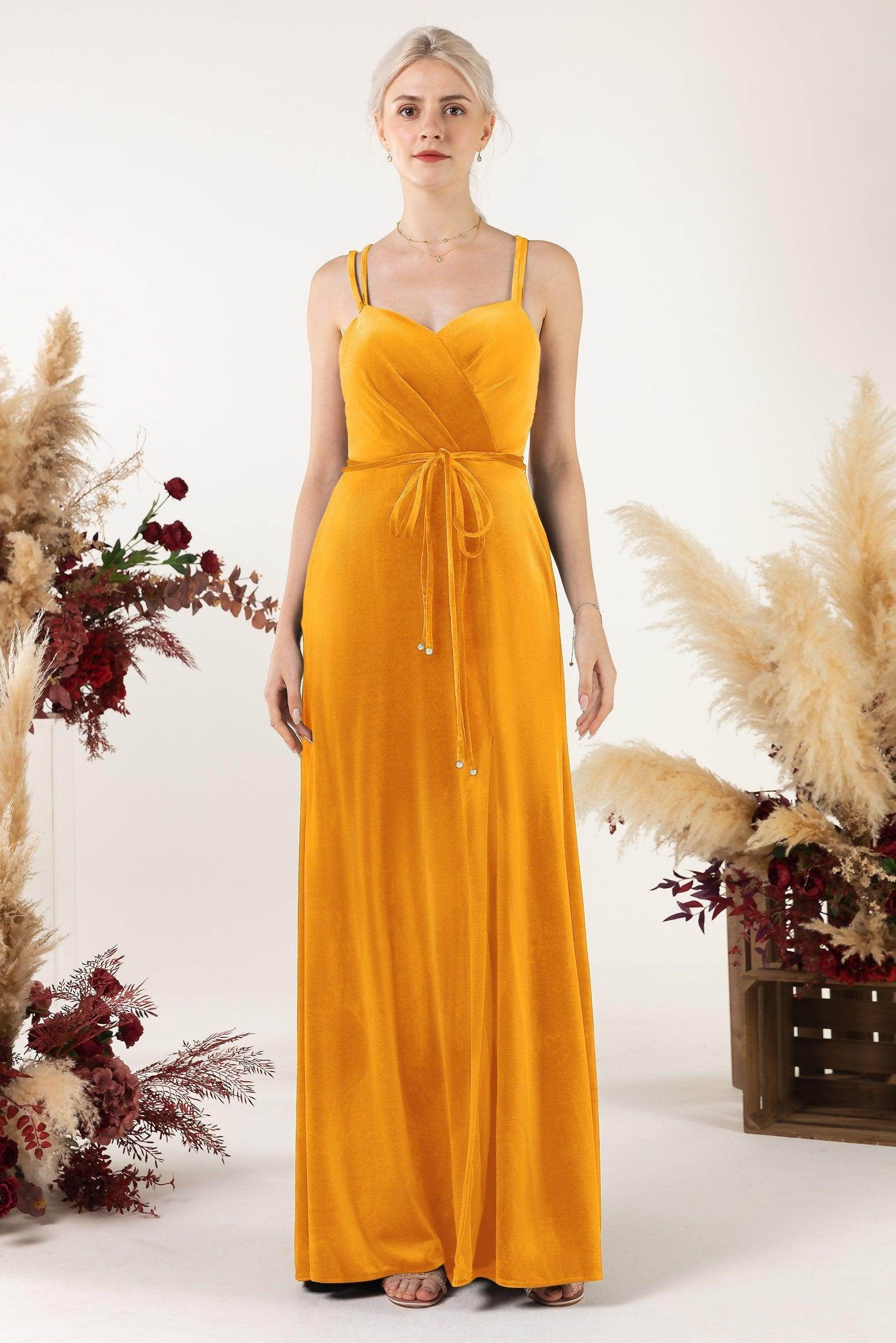 Sheath Sweep-Brush Train Velvet Bridesmaid Dress Formal Dresses CB0533