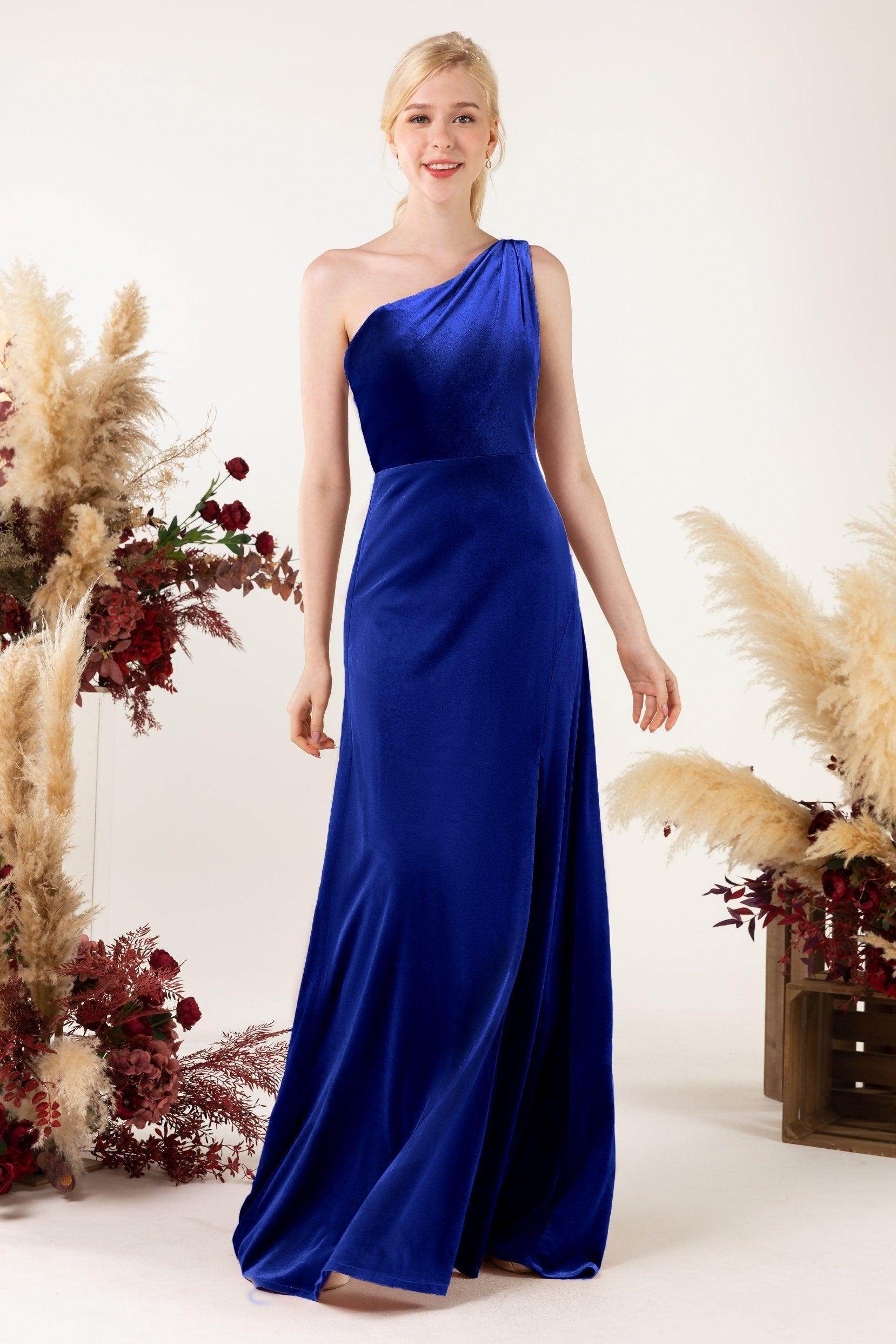 Sheath Sweep-Brush Train Velvet Bridesmaid Dress Formal Dresses CB0537PS