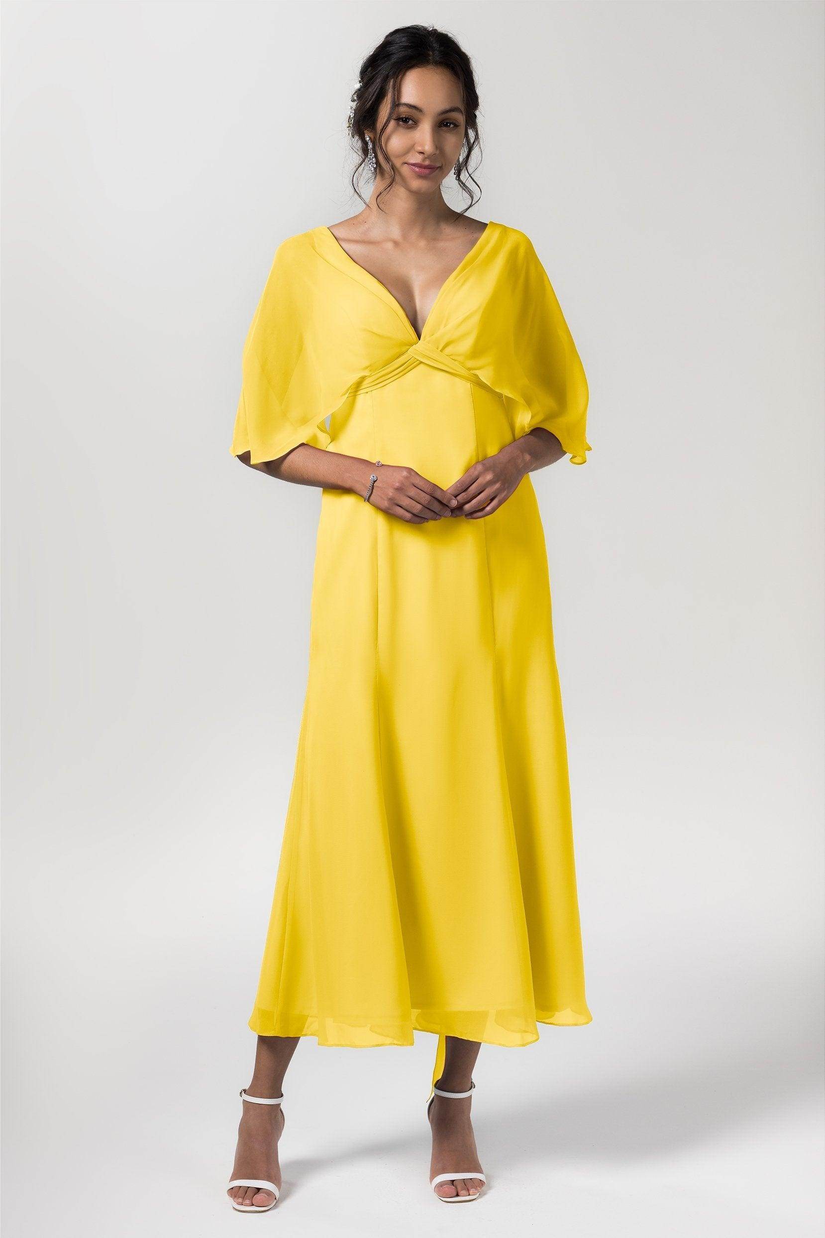 A-Line Tea Length Chiffon Bridesmaid Dress CB0553