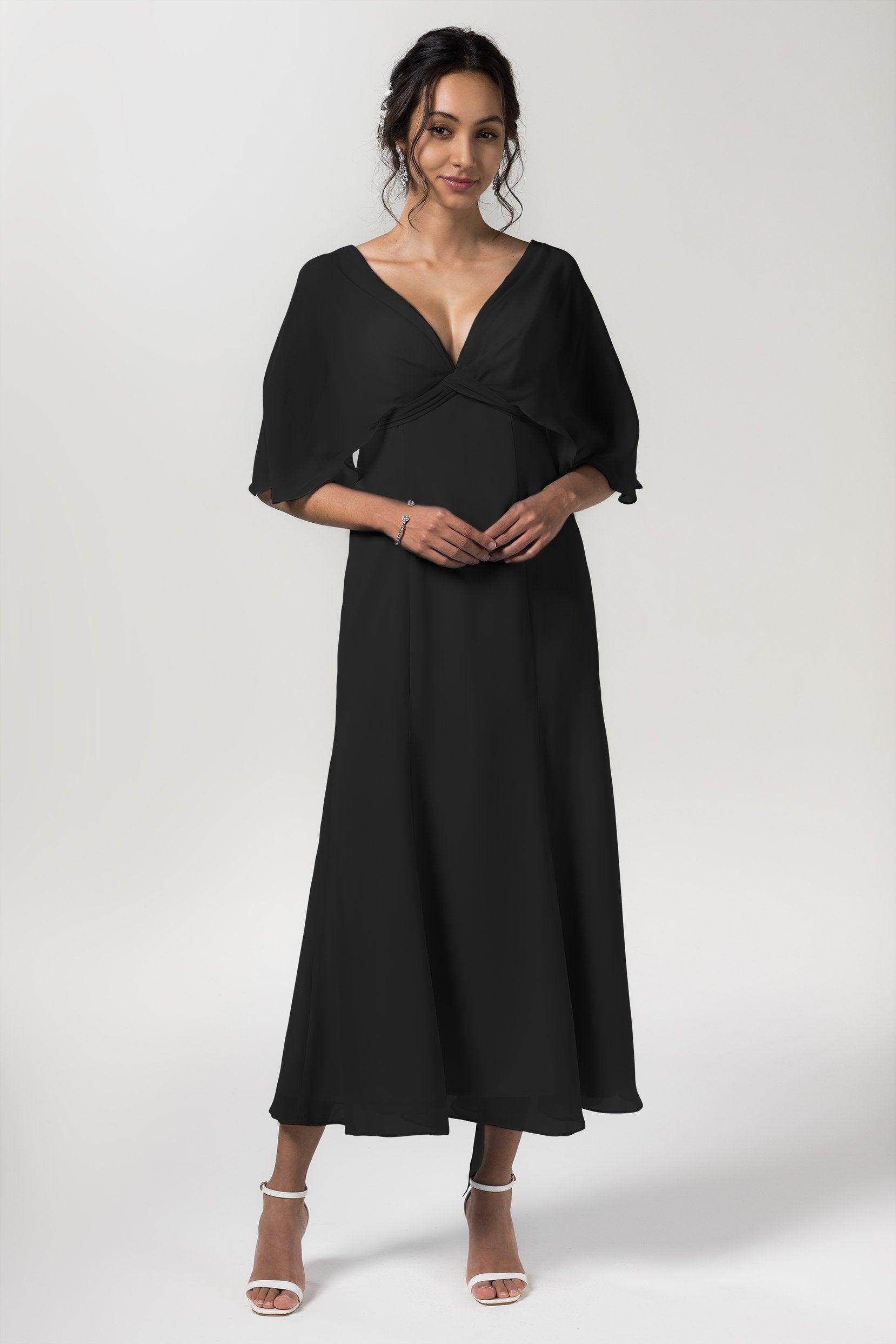 A-Line Tea Length Chiffon Bridesmaid Dress CB0553