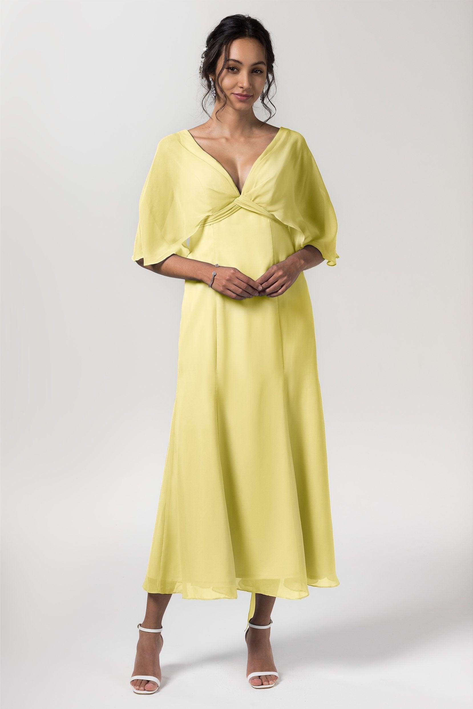 A-Line Tea Length Chiffon Bridesmaid Dress CB0553
