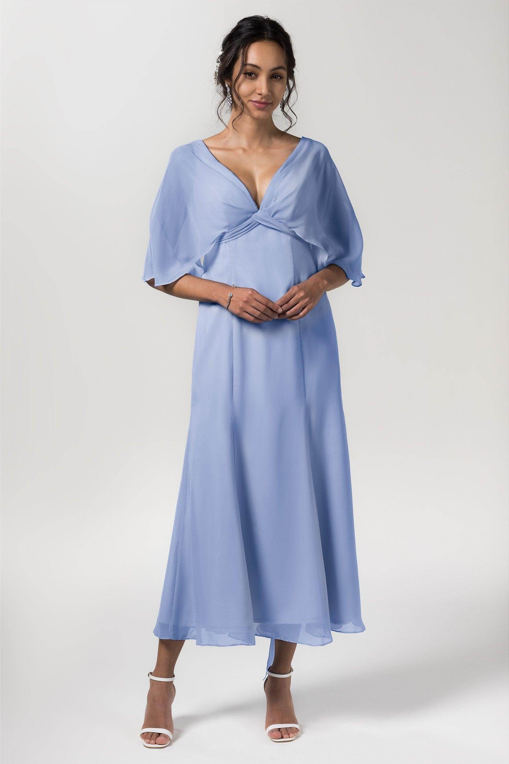 A-Line Tea Length Chiffon Bridesmaid Dress CB0553