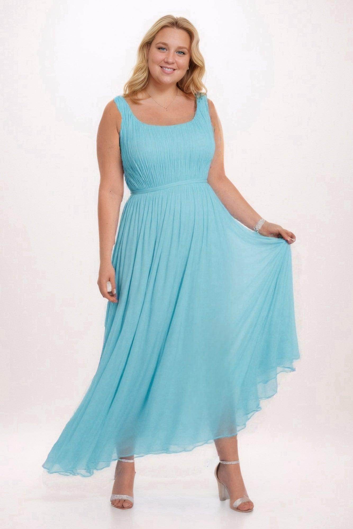 A-Line Tea Length Chiffon Bridesmaid Dress CB0555