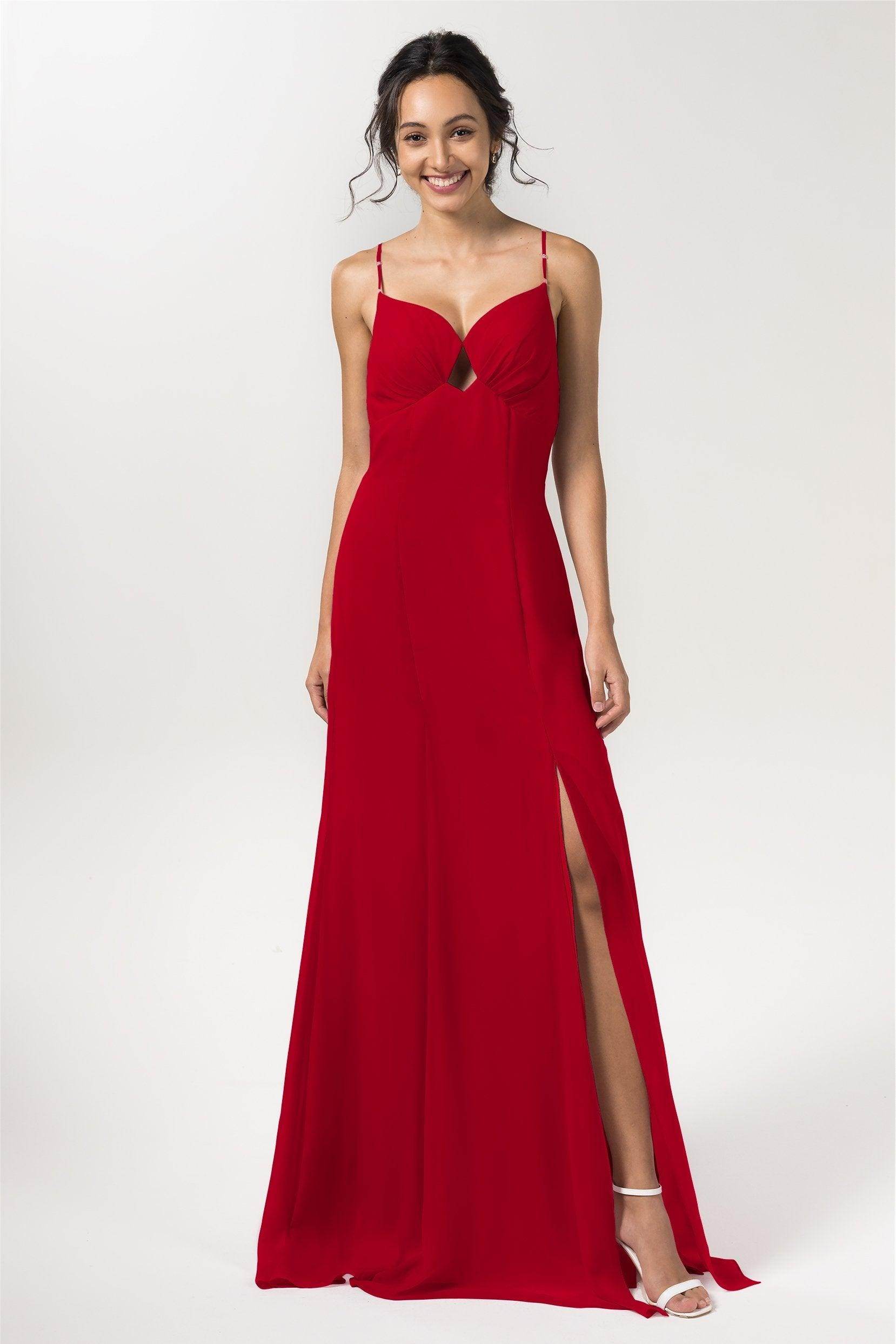 Sheath-Column Floor Length Chiffon Bridesmaid Dress CB0556