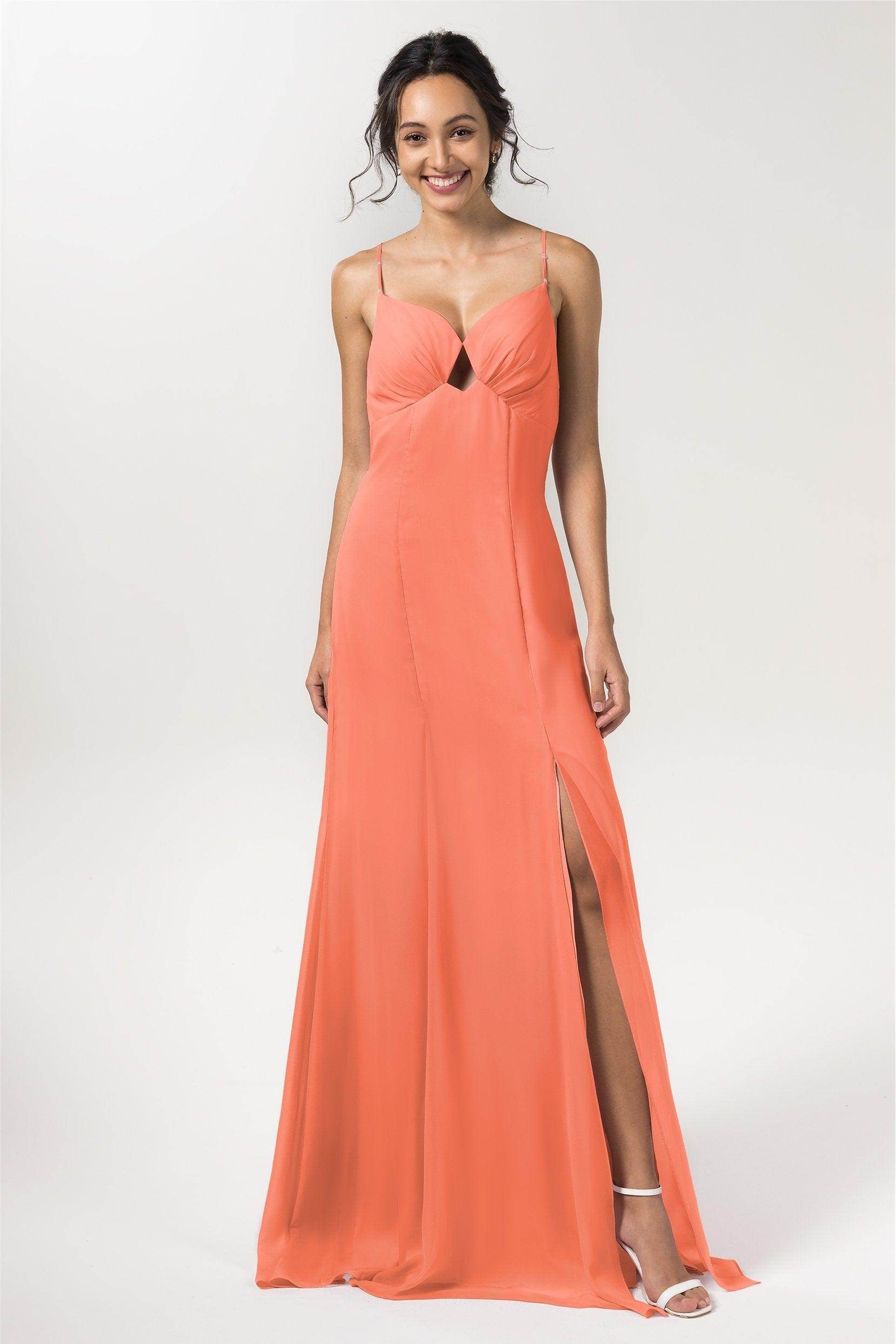 Sheath-Column Floor Length Chiffon Bridesmaid Dress CB0556