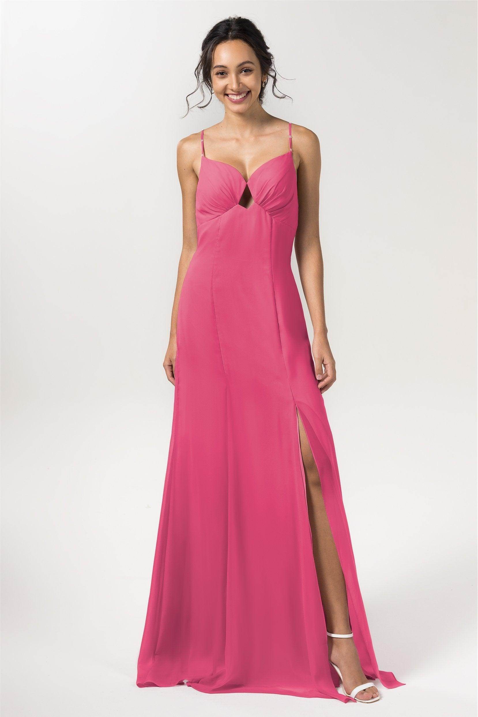 Sheath-Column Floor Length Chiffon Bridesmaid Dress CB0556