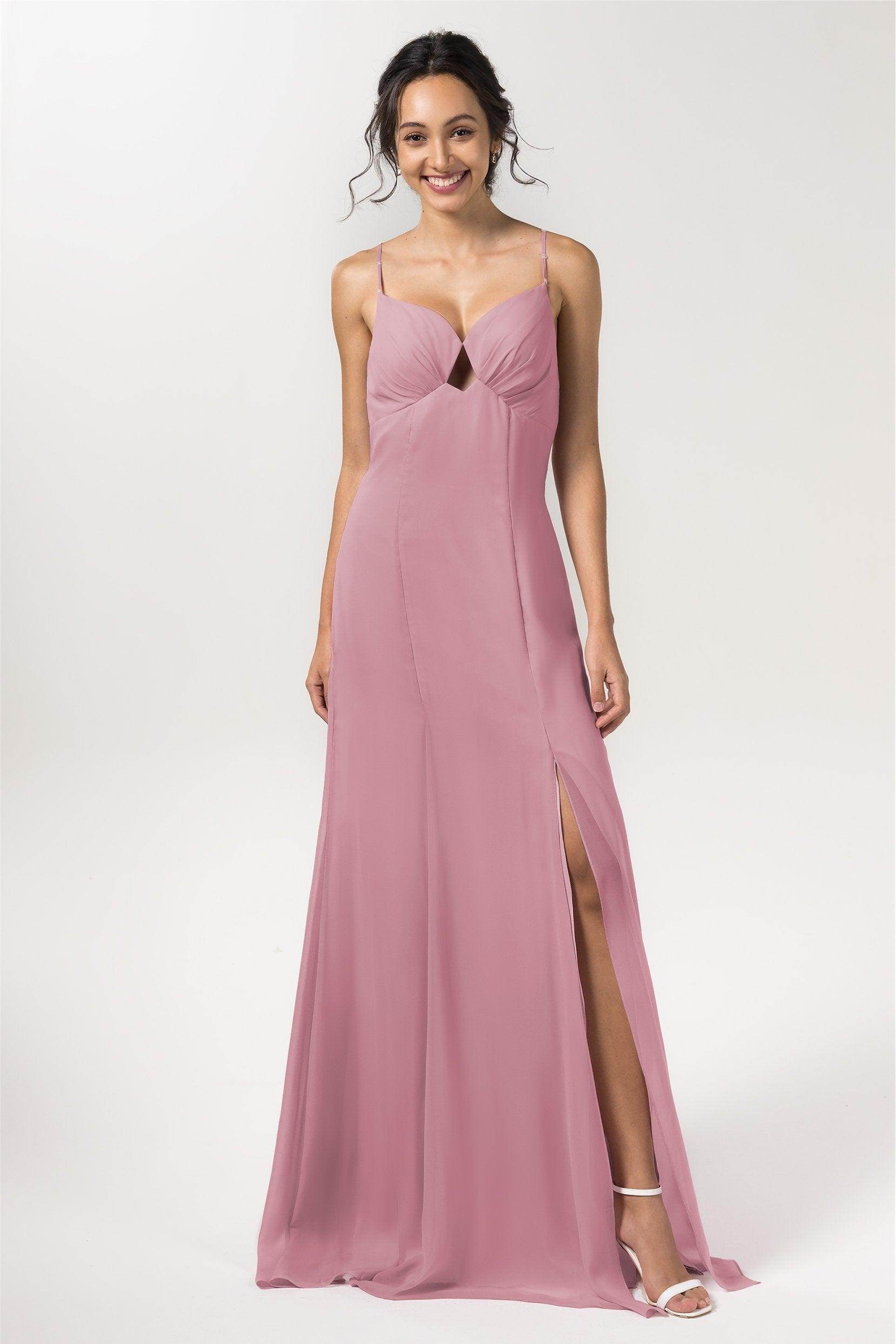 Sheath-Column Floor Length Chiffon Bridesmaid Dress CB0556