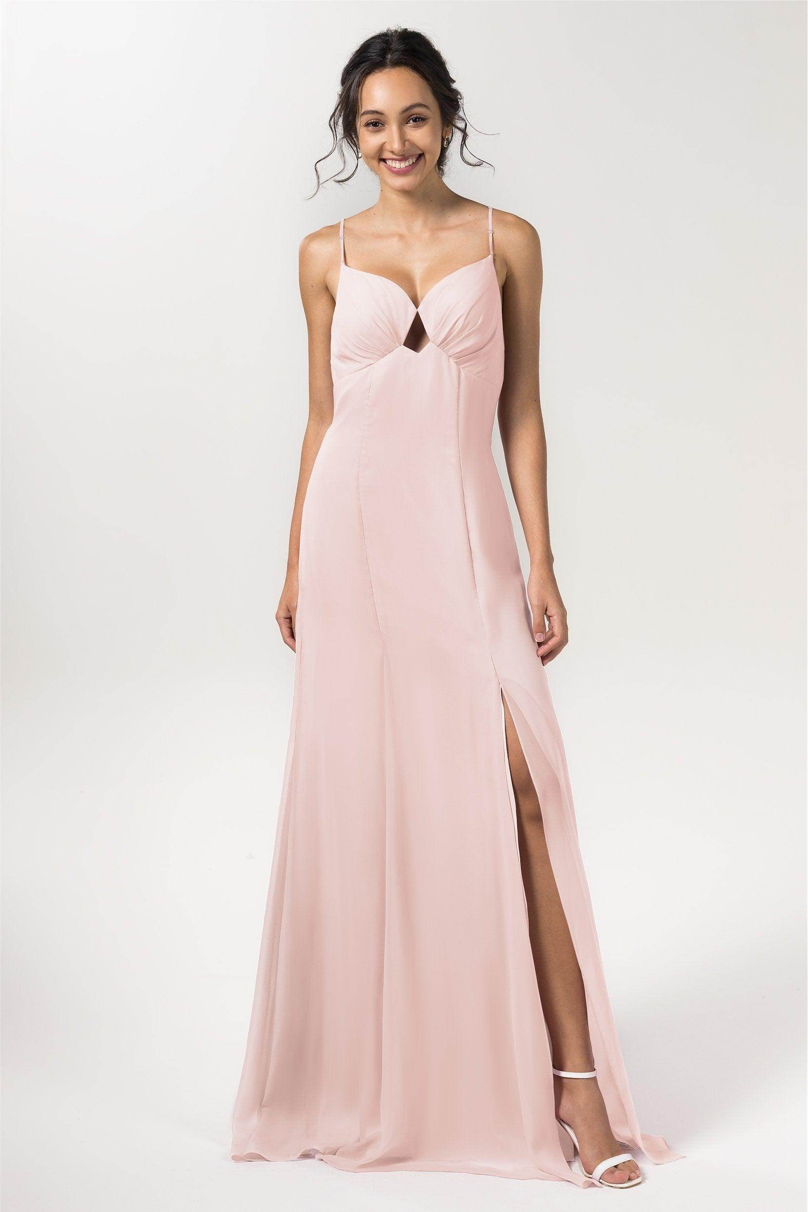 Sheath-Column Floor Length Chiffon Bridesmaid Dress CB0556