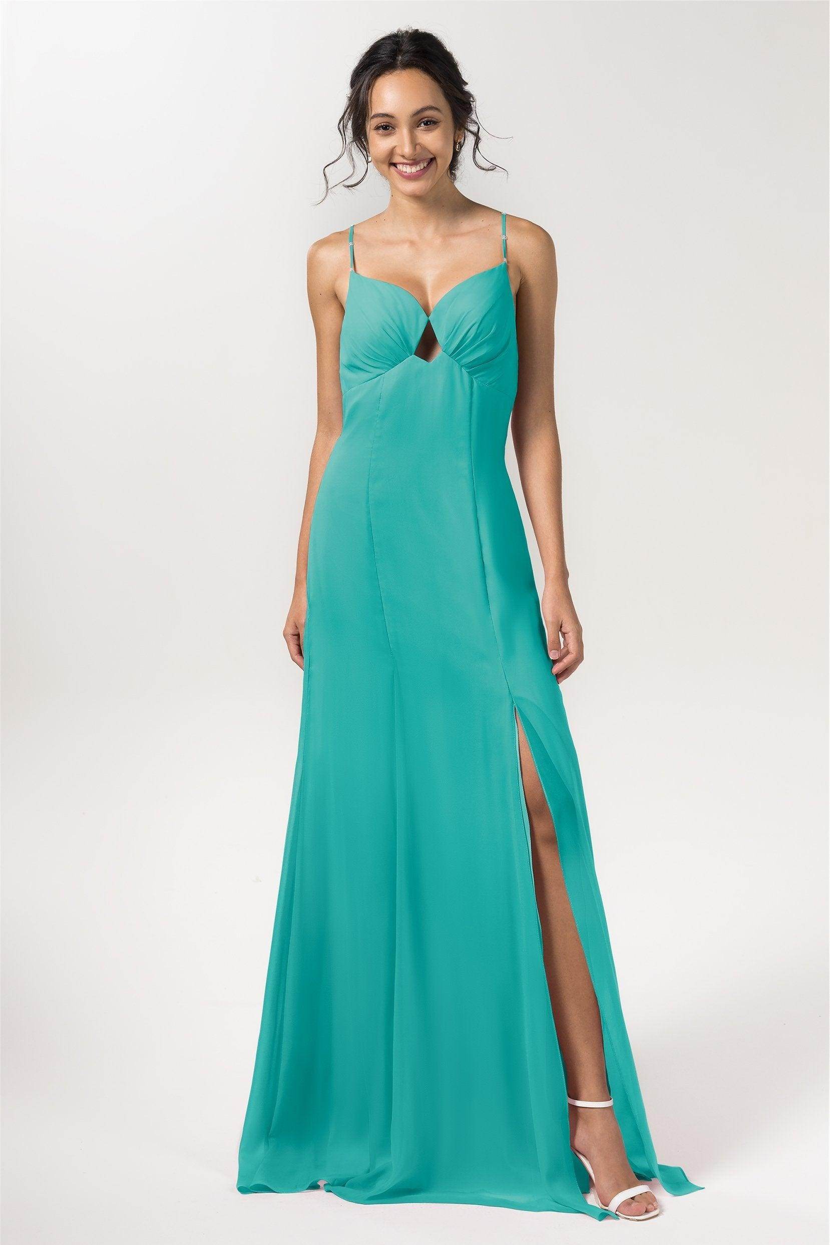 Sheath-Column Floor Length Chiffon Bridesmaid Dress CB0556