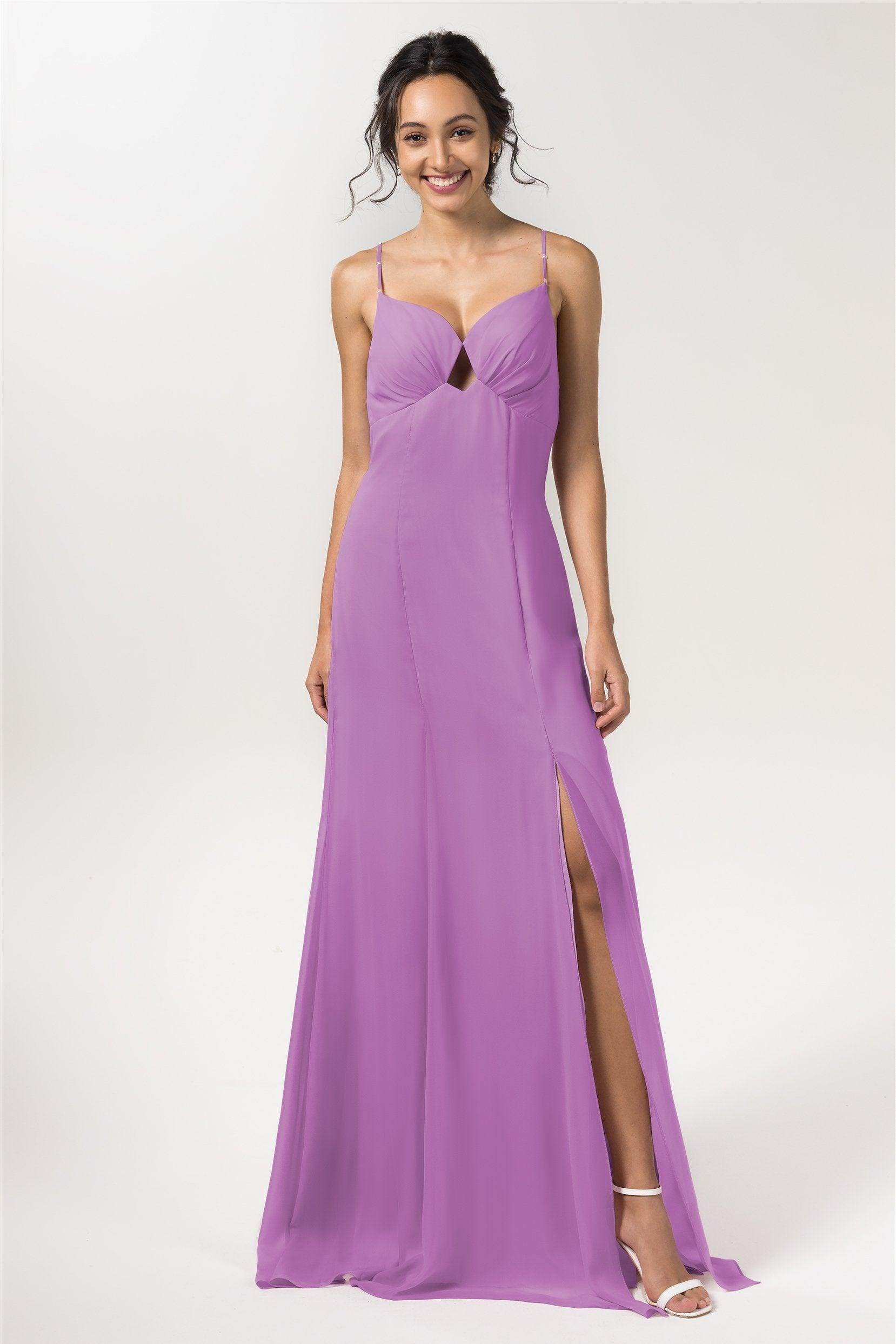 Sheath-Column Floor Length Chiffon Bridesmaid Dress CB0556