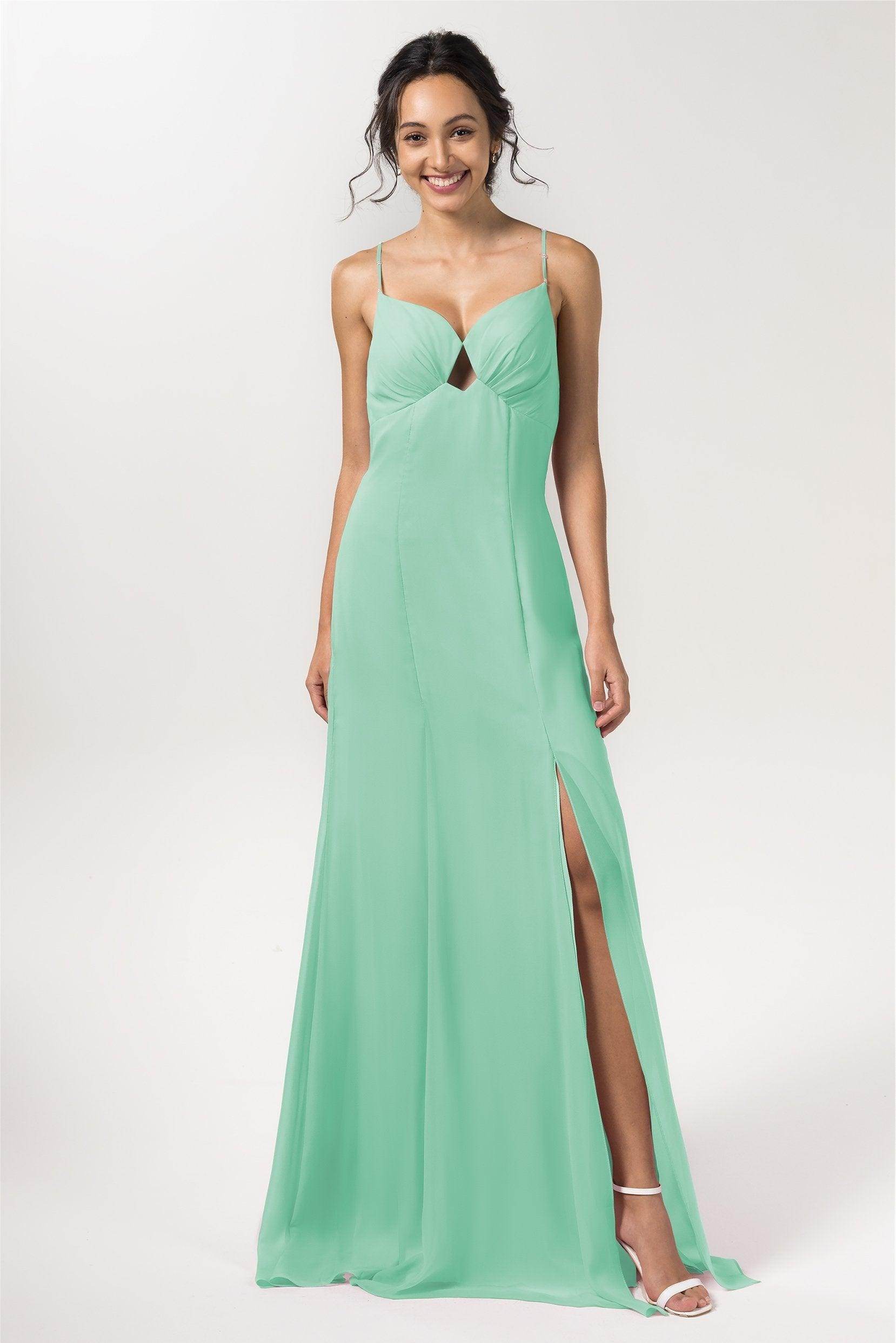 Sheath-Column Floor Length Chiffon Bridesmaid Dress CB0556