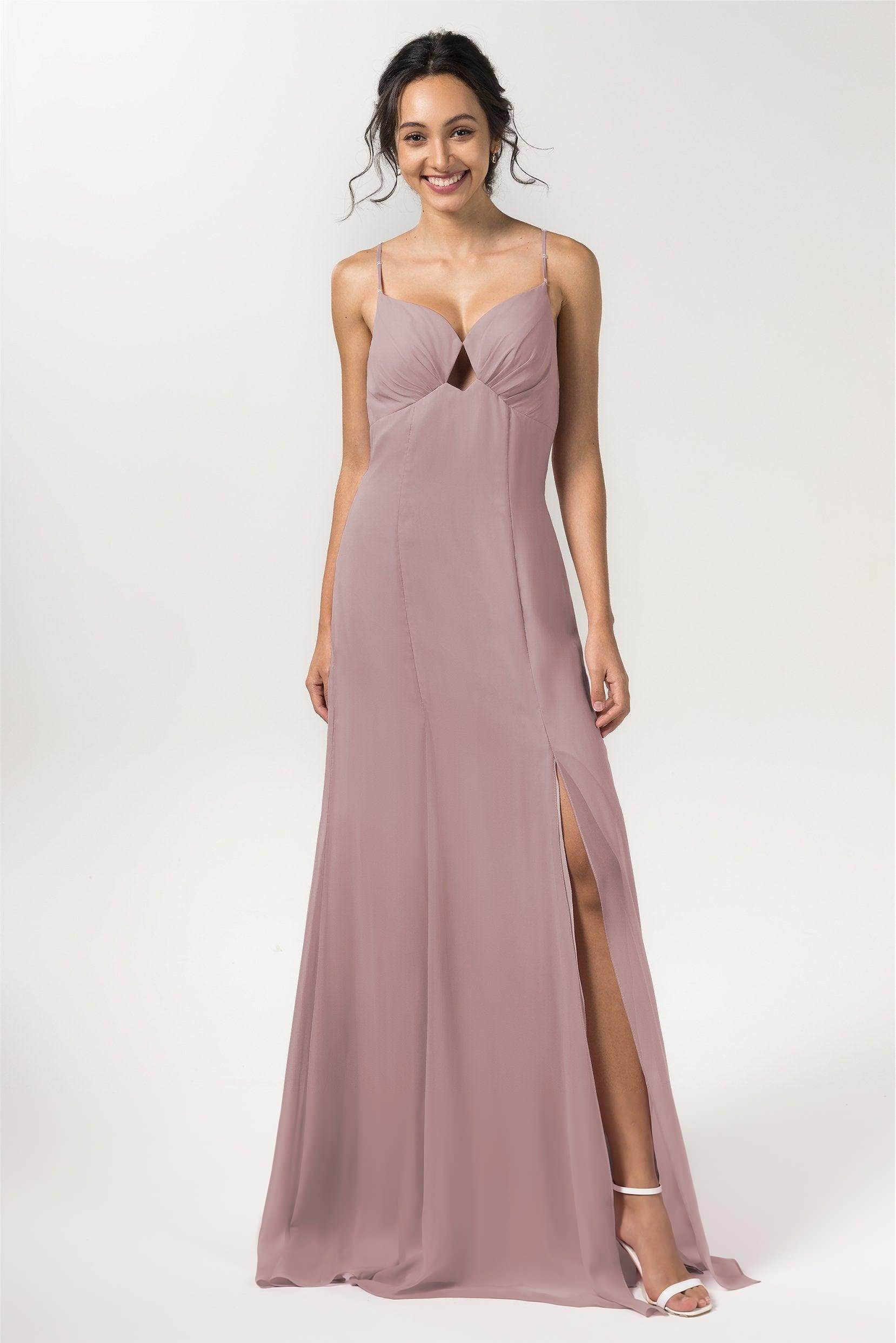 Sheath-Column Floor Length Chiffon Bridesmaid Dress CB0556