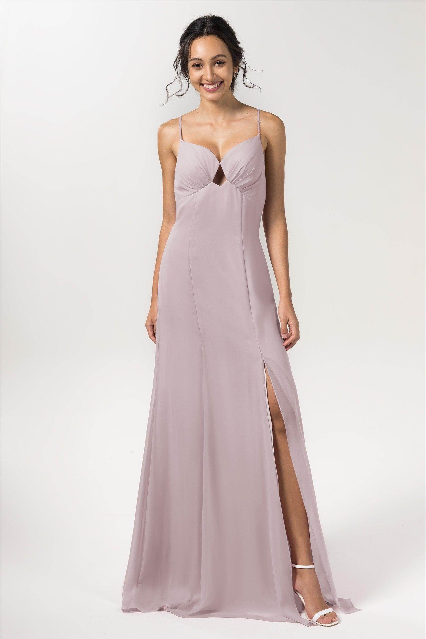 Sheath-Column Floor Length Chiffon Bridesmaid Dress CB0556