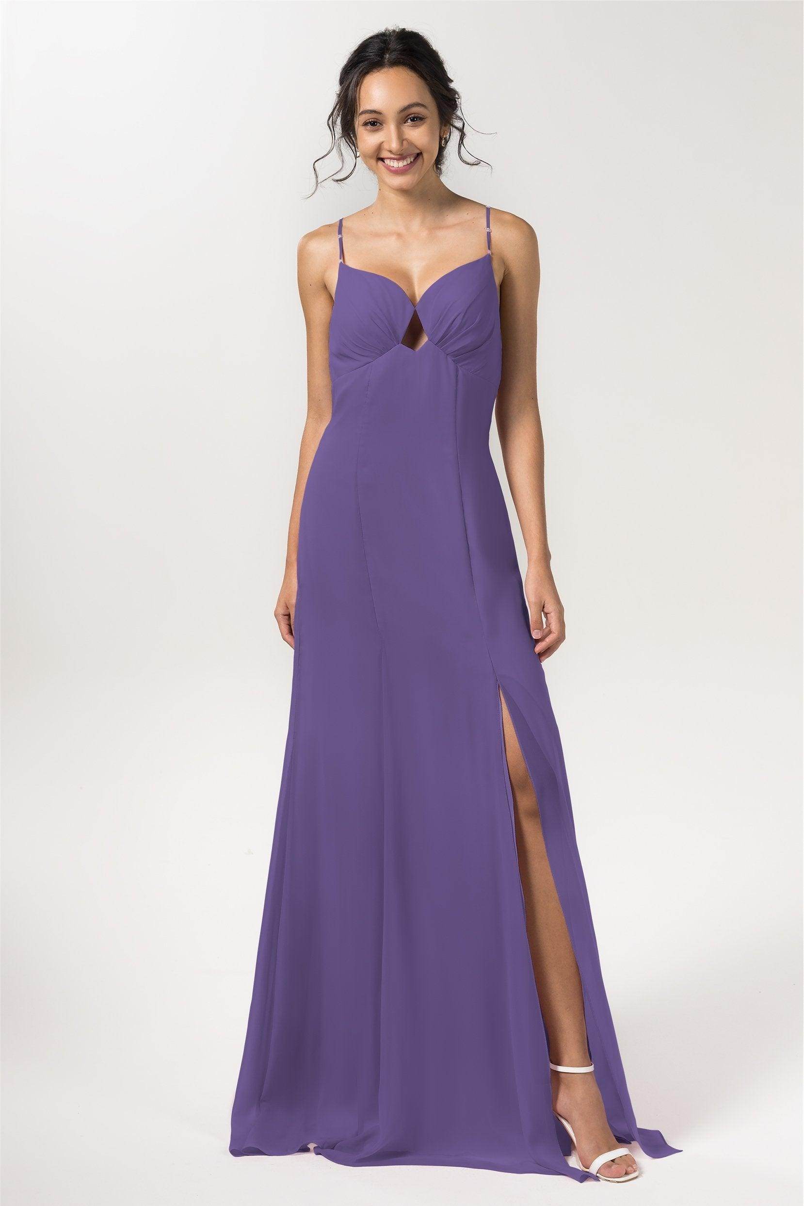 Sheath-Column Floor Length Chiffon Bridesmaid Dress CB0556
