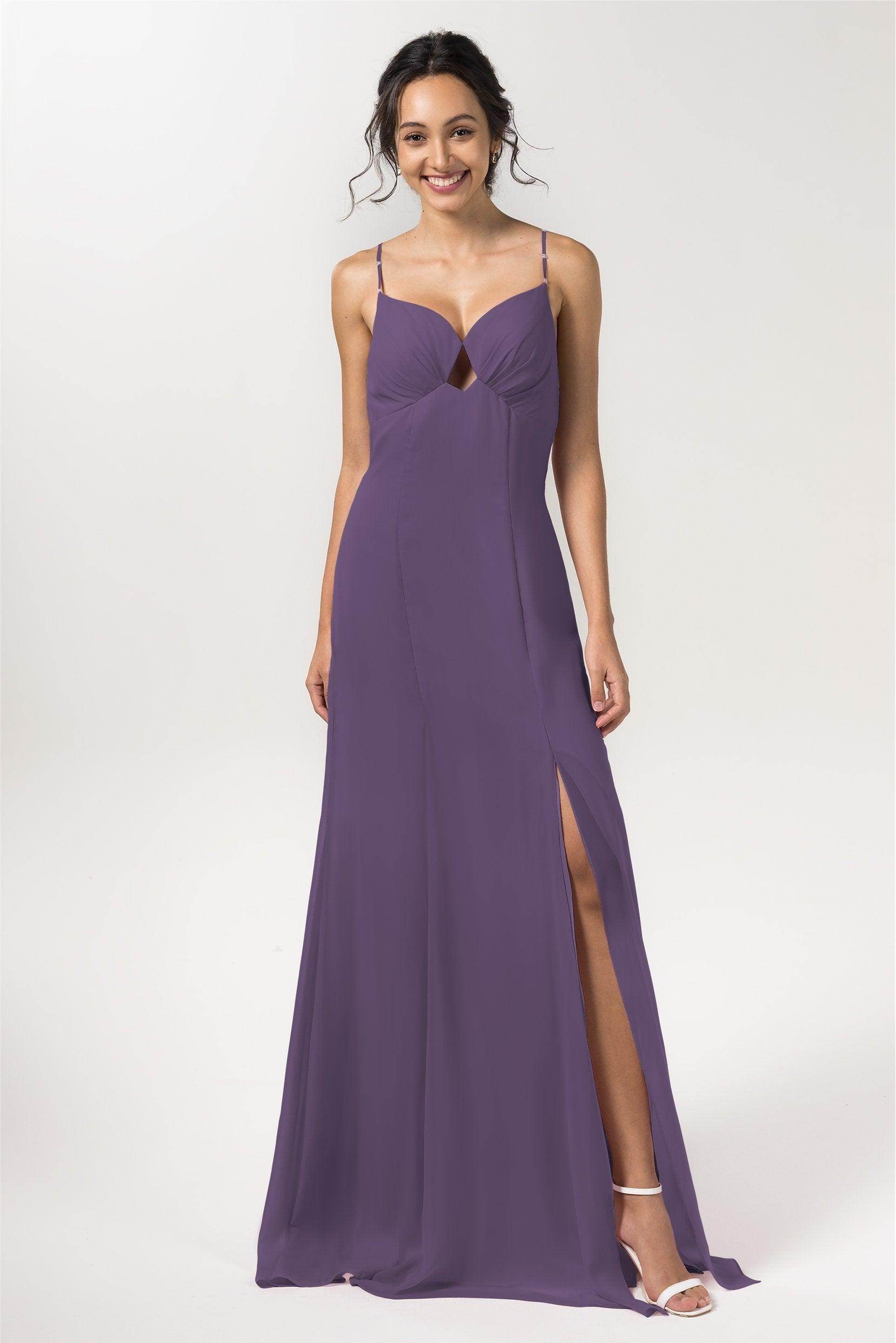 Sheath-Column Floor Length Chiffon Bridesmaid Dress CB0556