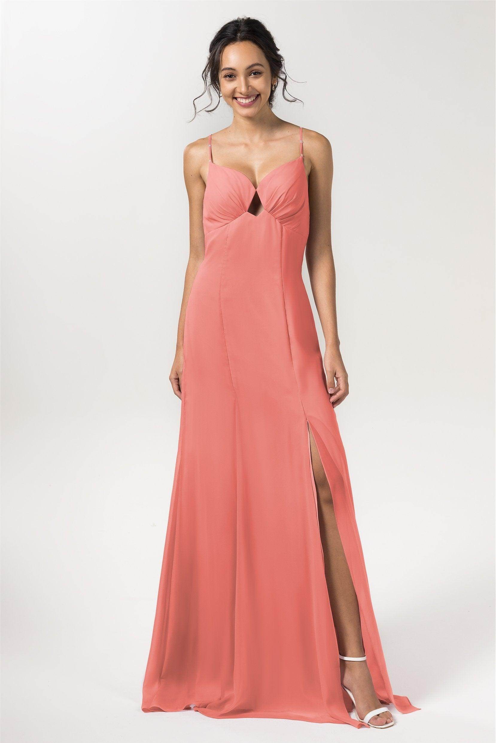 Sheath-Column Floor Length Chiffon Bridesmaid Dress CB0556