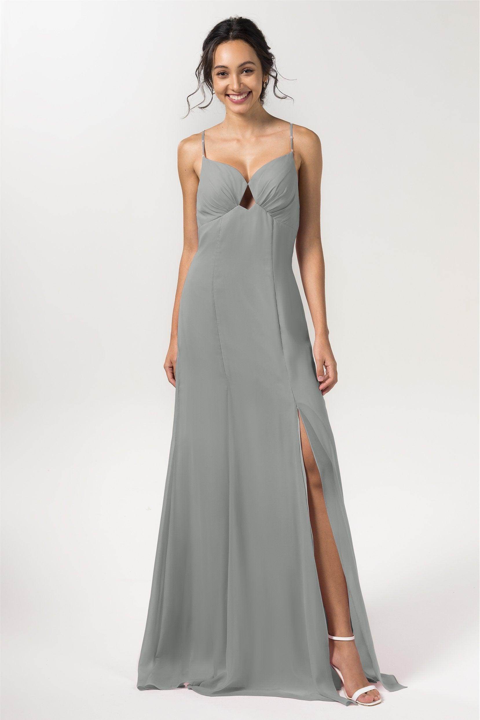 Sheath-Column Floor Length Chiffon Bridesmaid Dress CB0556