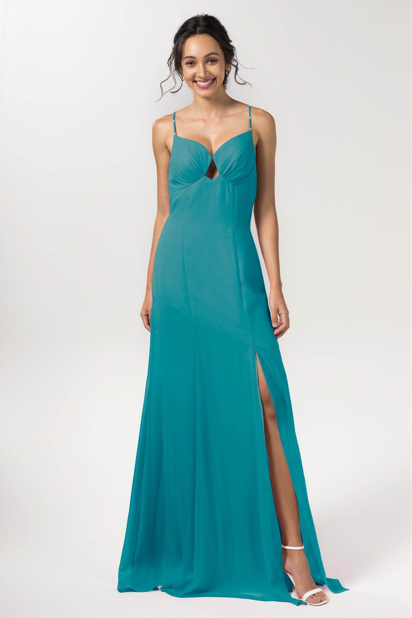 Sheath-Column Floor Length Chiffon Bridesmaid Dress CB0556