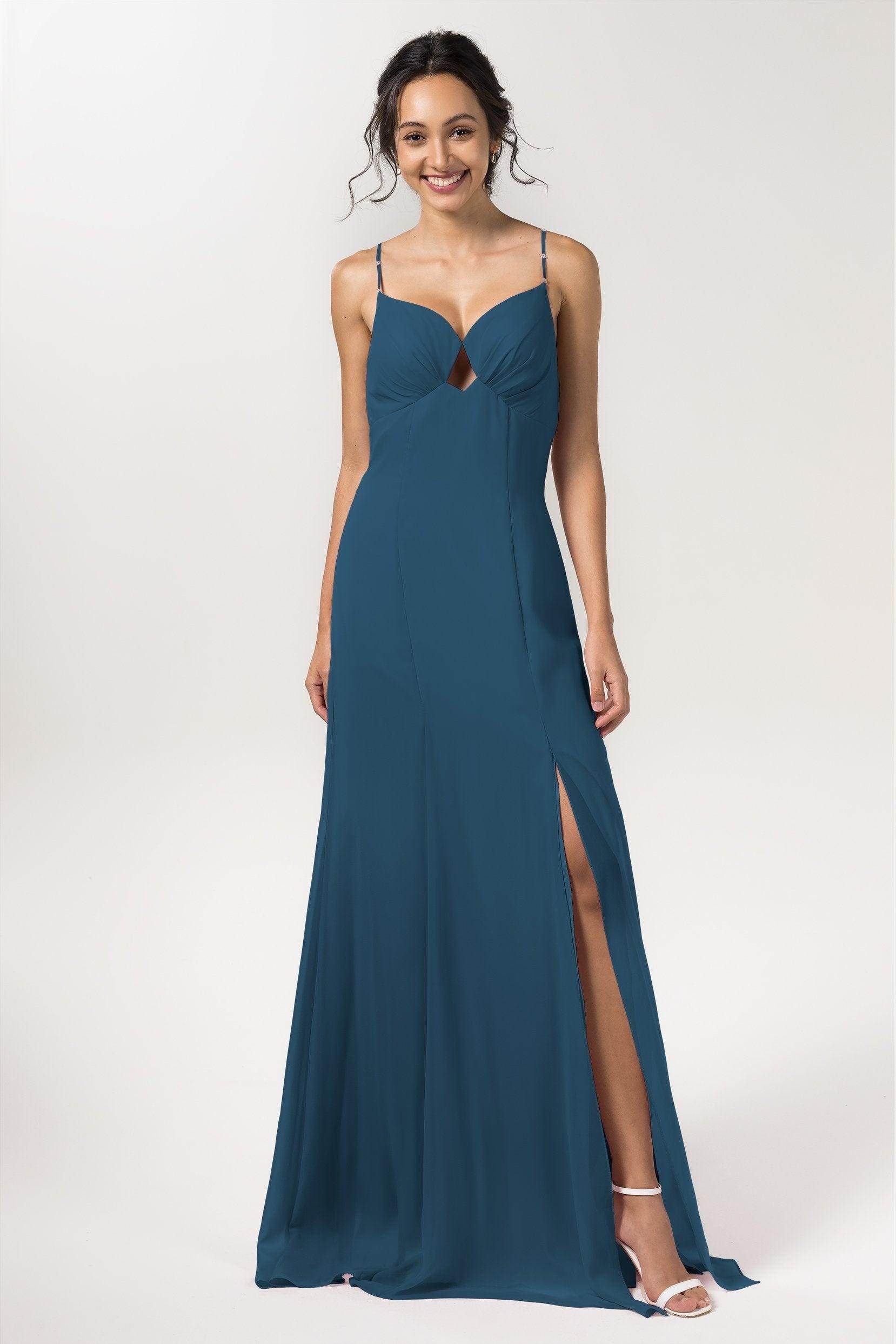 Sheath-Column Floor Length Chiffon Bridesmaid Dress CB0556
