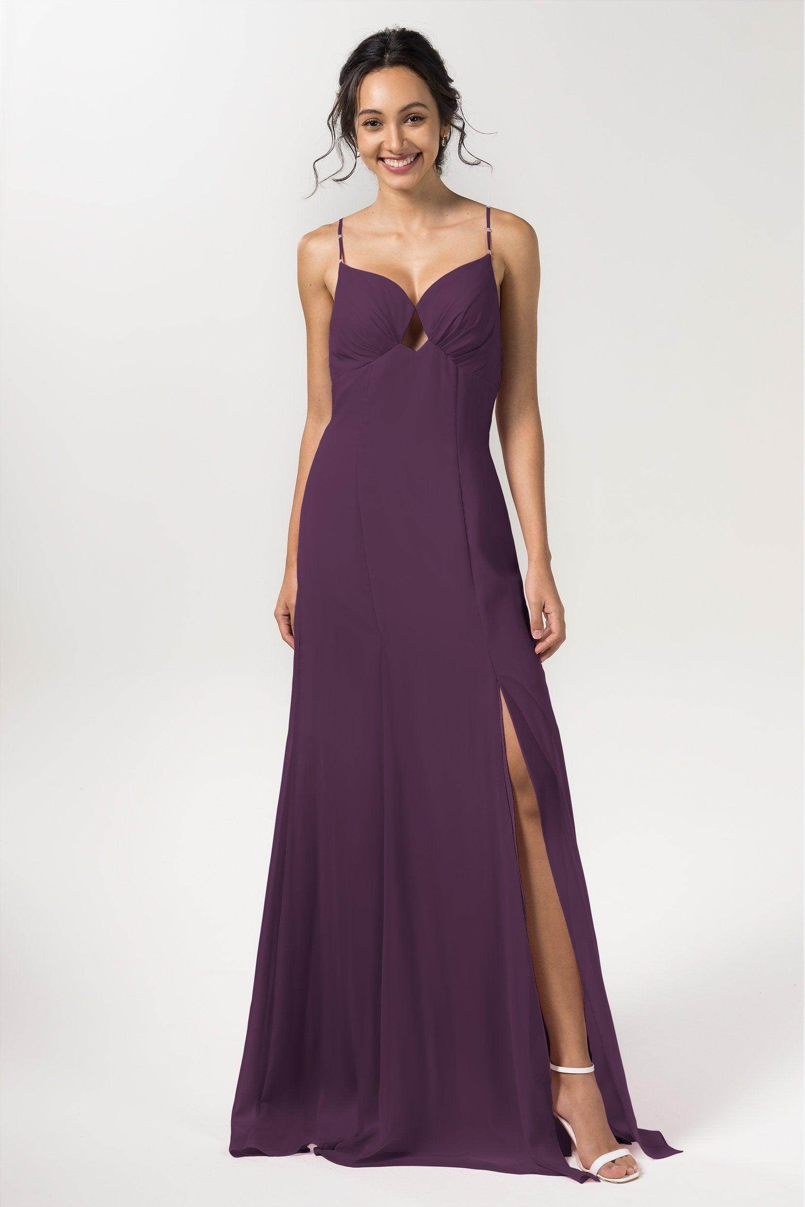 Sheath-Column Floor Length Chiffon Bridesmaid Dress CB0556