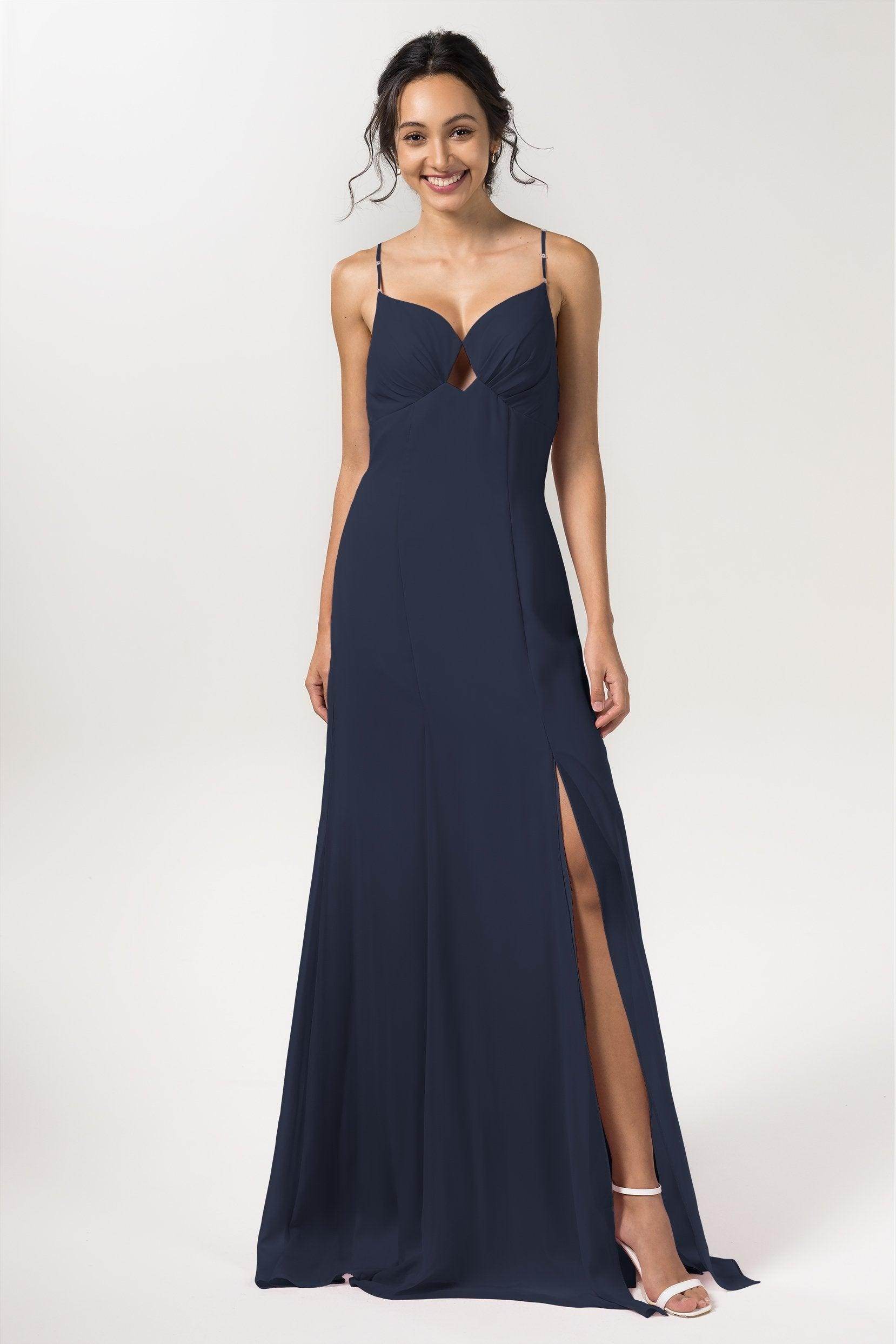 Sheath-Column Floor Length Chiffon Bridesmaid Dress CB0556