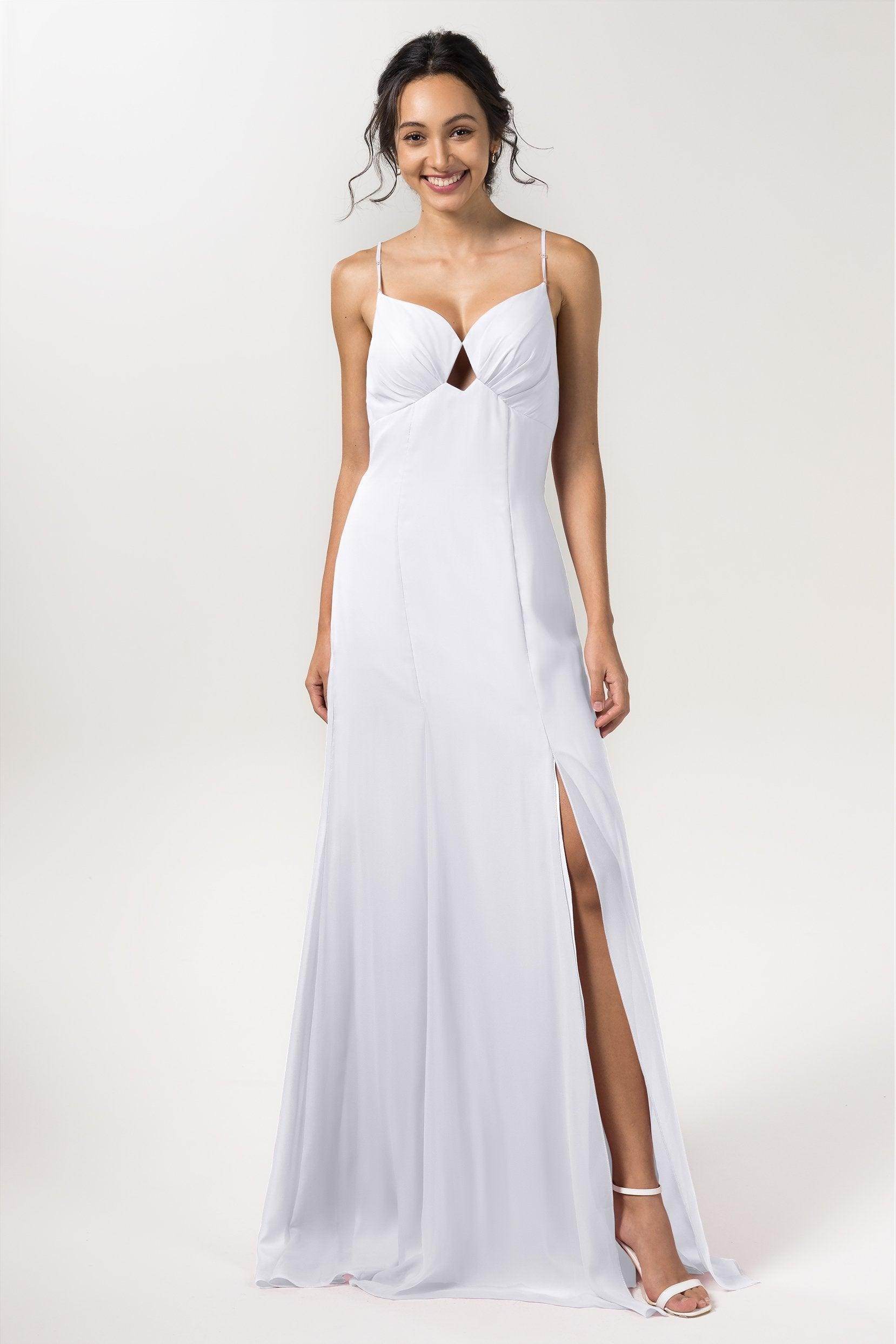 Sheath-Column Floor Length Chiffon Bridesmaid Dress CB0556