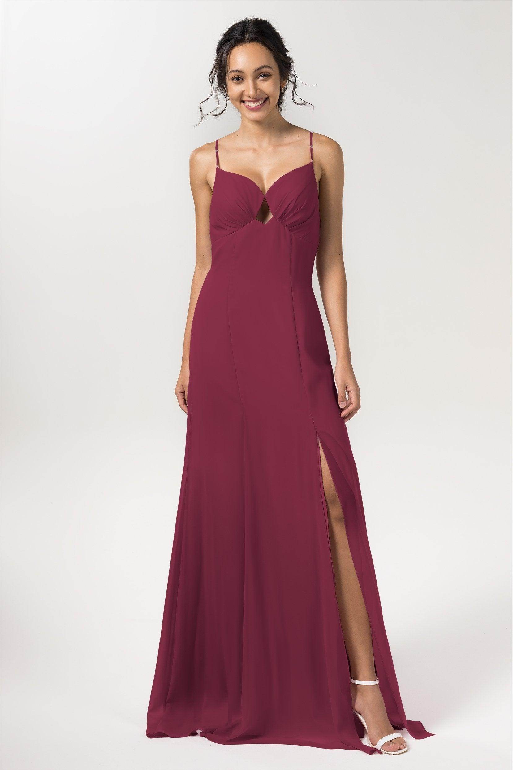 Sheath-Column Floor Length Chiffon Bridesmaid Dress CB0556