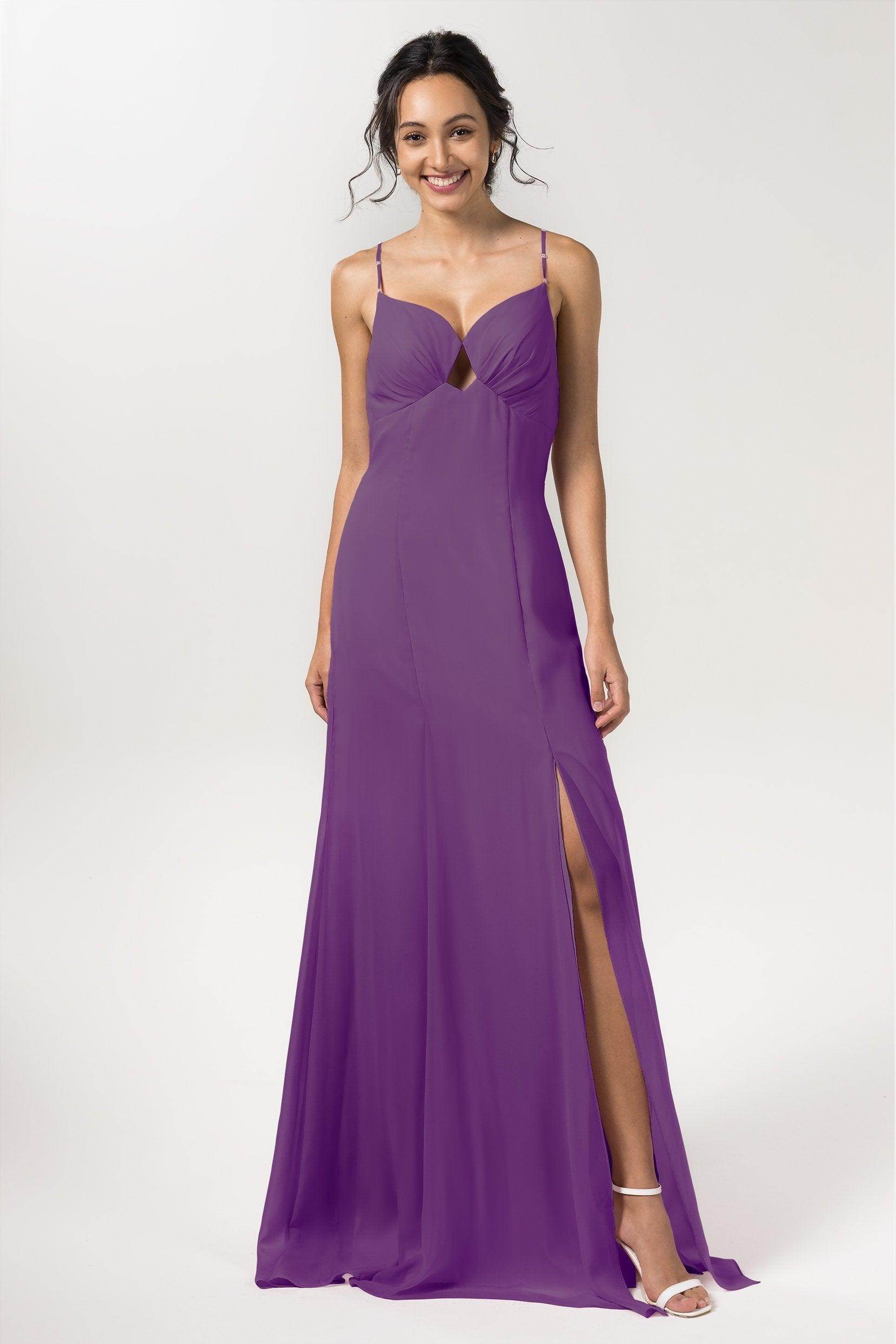Sheath-Column Floor Length Chiffon Bridesmaid Dress CB0556