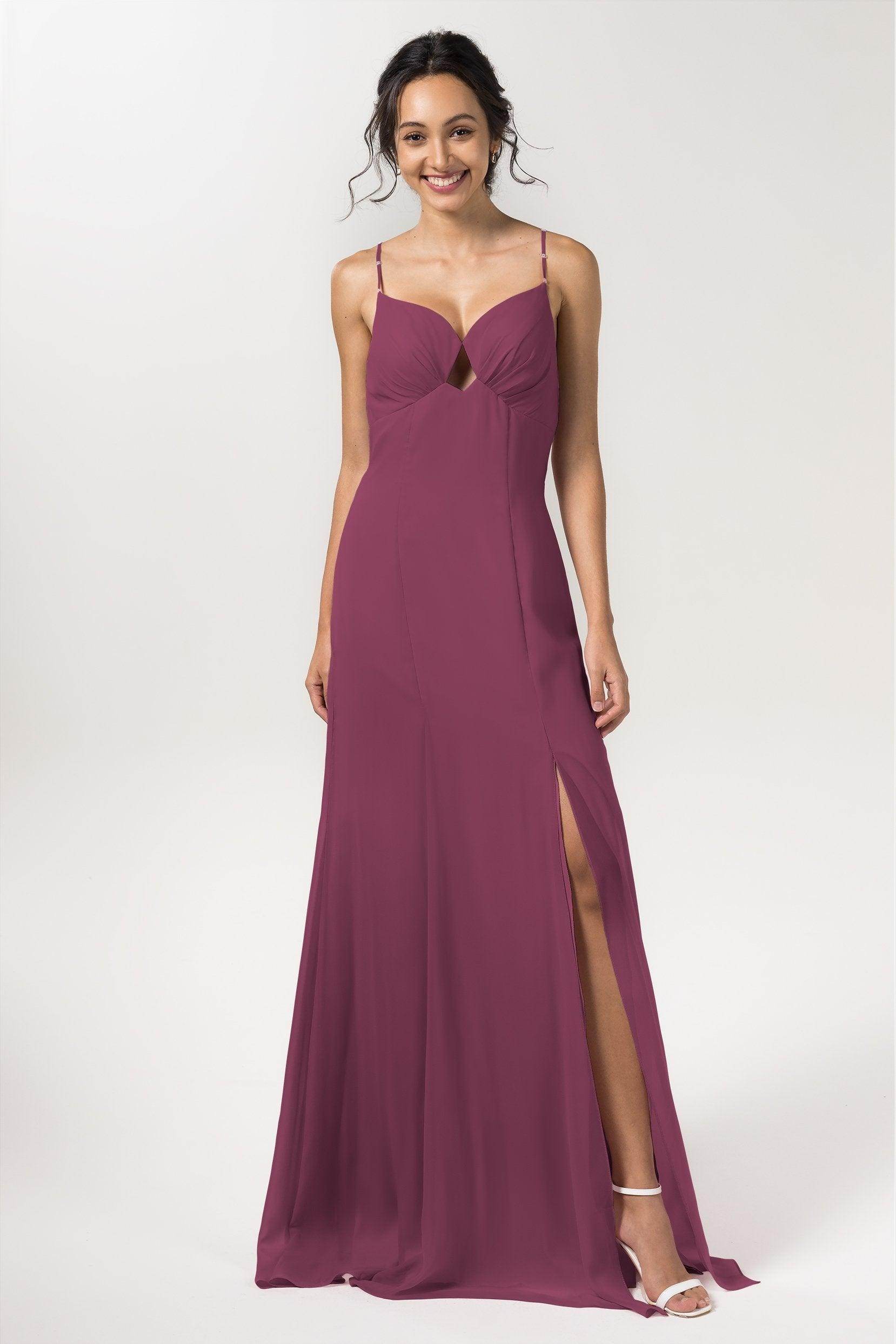 Sheath-Column Floor Length Chiffon Bridesmaid Dress CB0556
