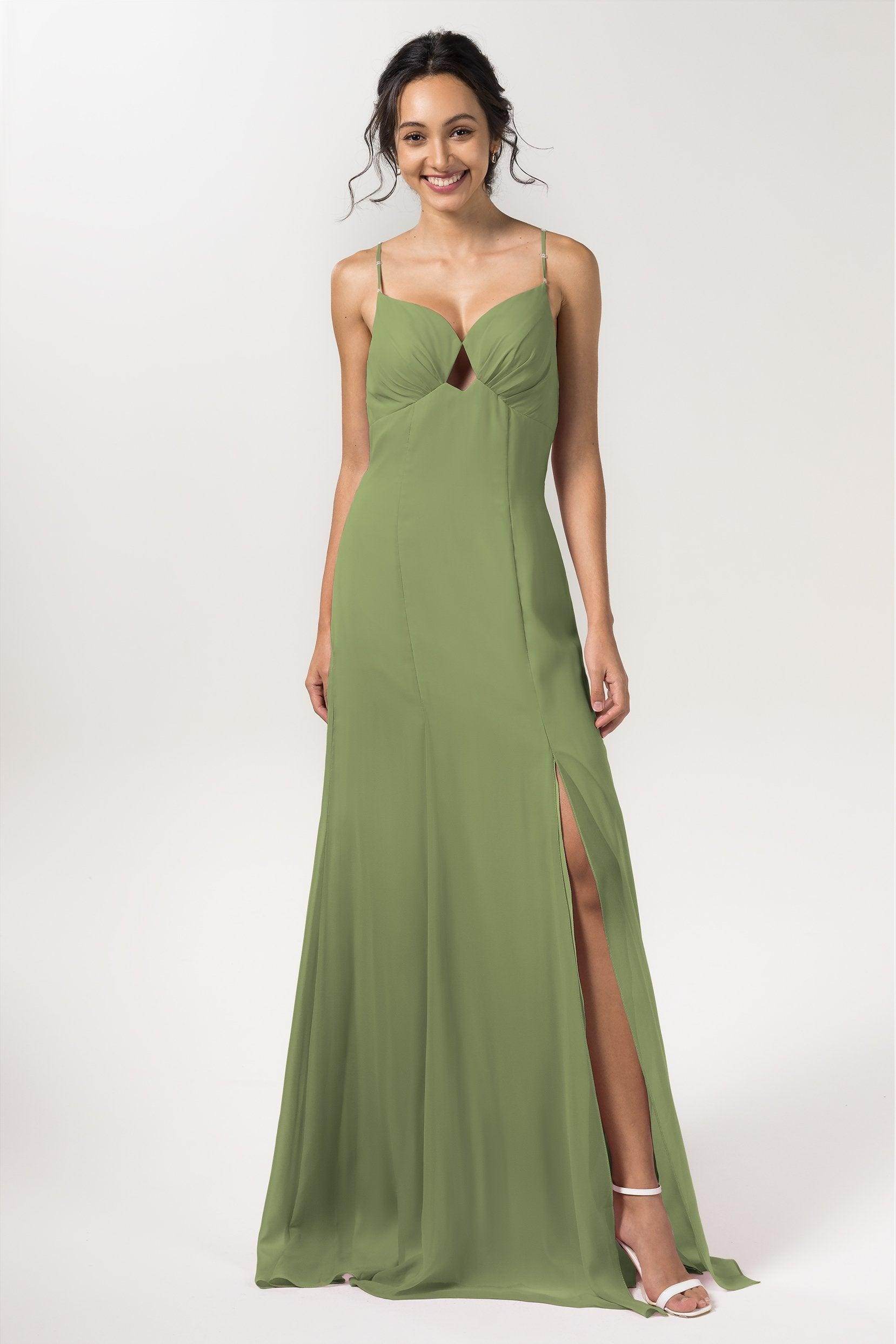 Sheath-Column Floor Length Chiffon Bridesmaid Dress CB0556