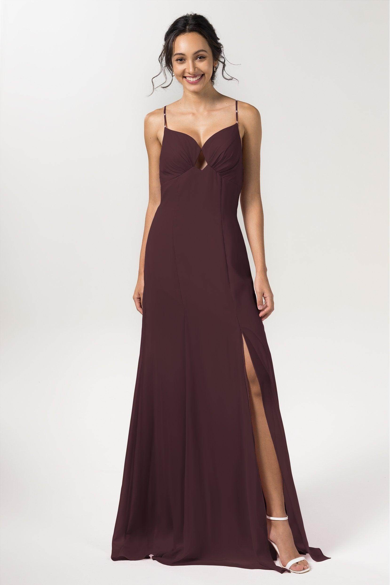 Sheath-Column Floor Length Chiffon Bridesmaid Dress CB0556