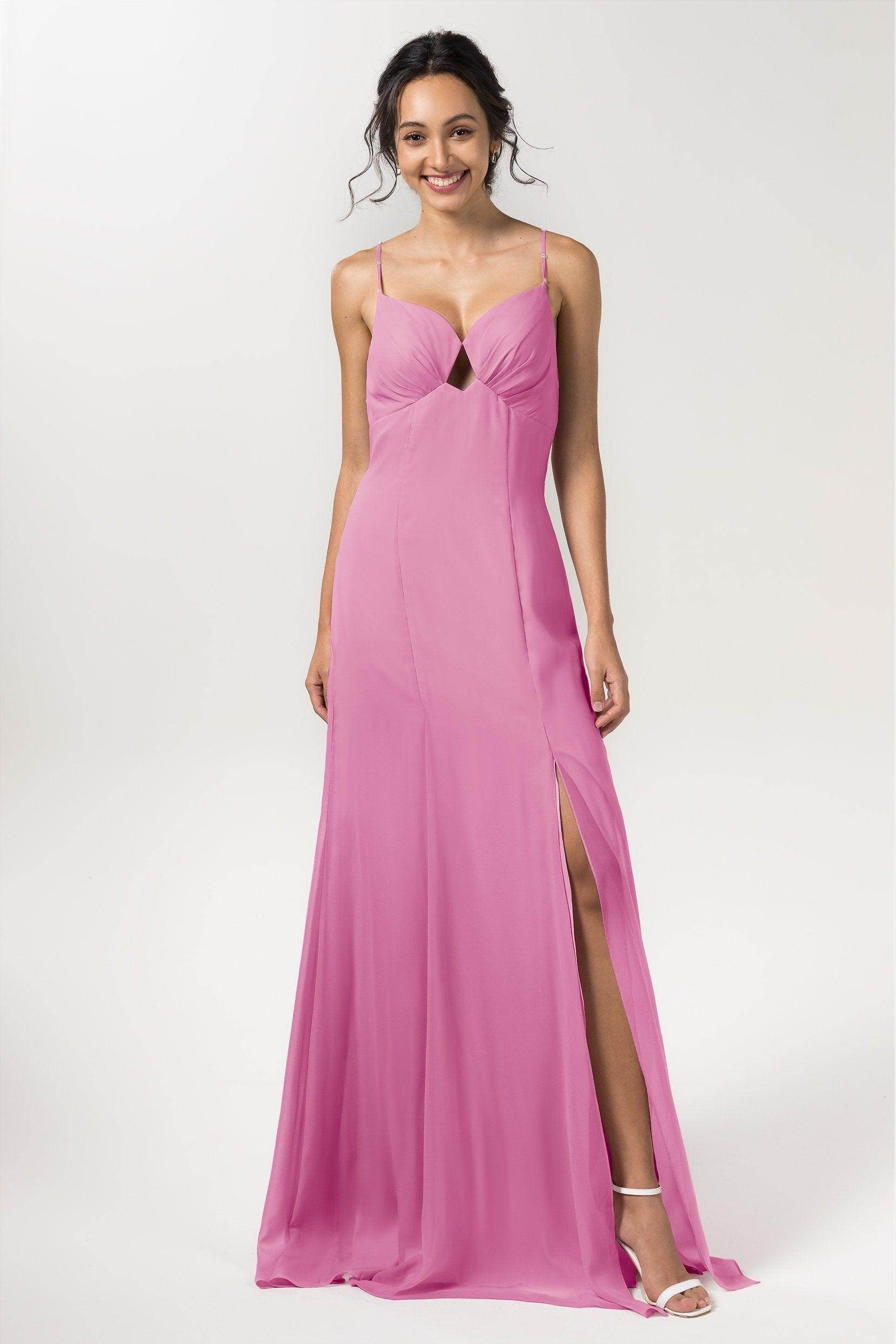 Sheath-Column Floor Length Chiffon Bridesmaid Dress CB0556