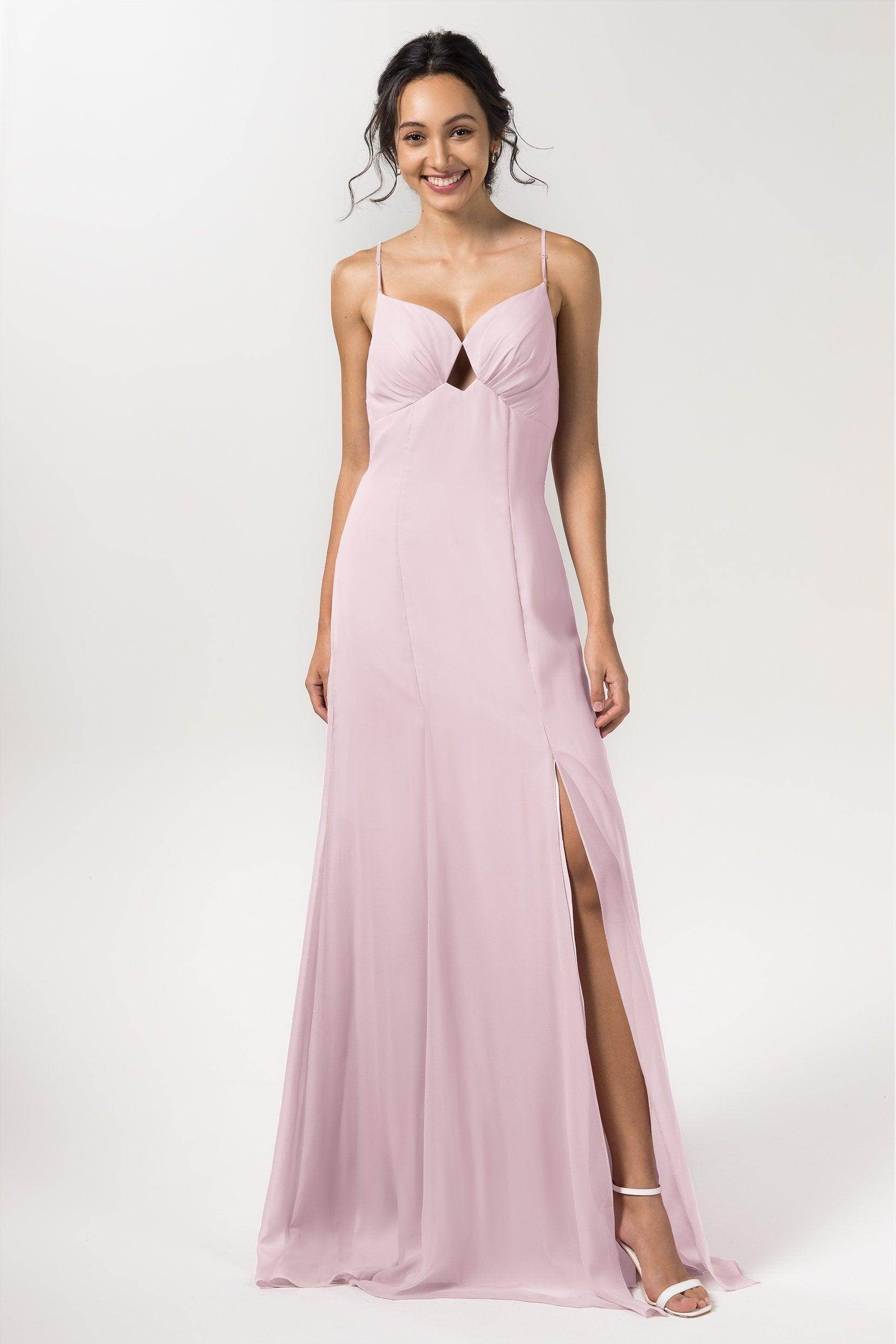 Sheath-Column Floor Length Chiffon Bridesmaid Dress CB0556