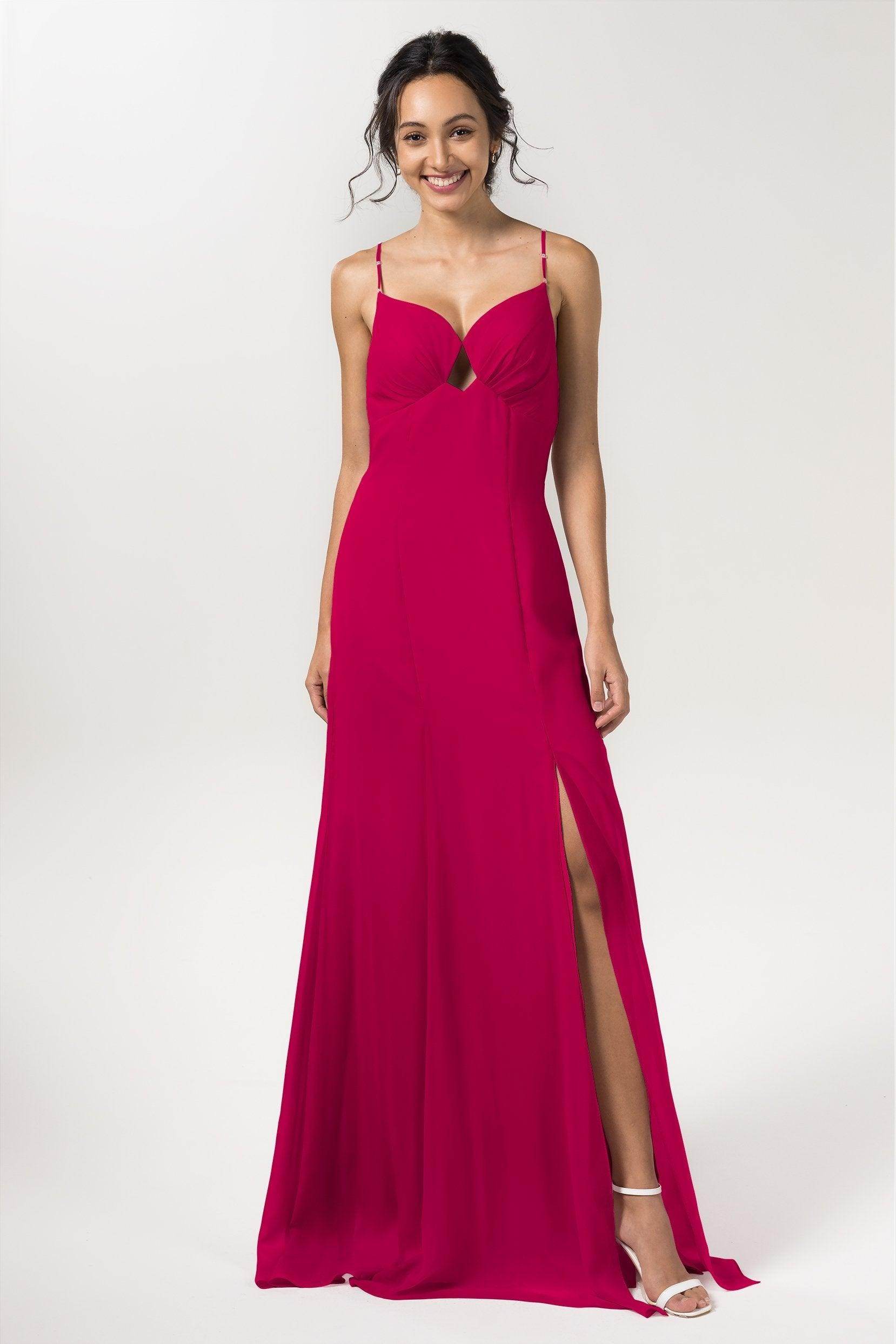 Sheath-Column Floor Length Chiffon Bridesmaid Dress CB0556