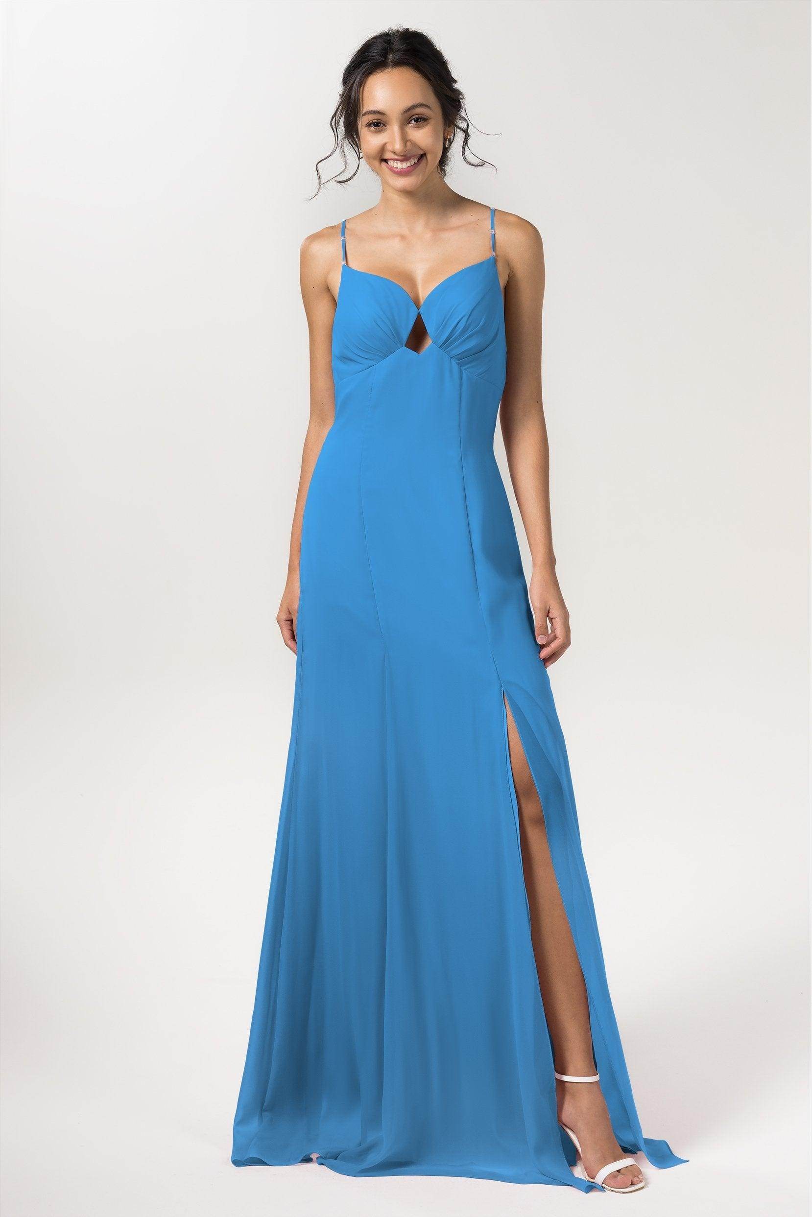 Sheath-Column Floor Length Chiffon Bridesmaid Dress CB0556