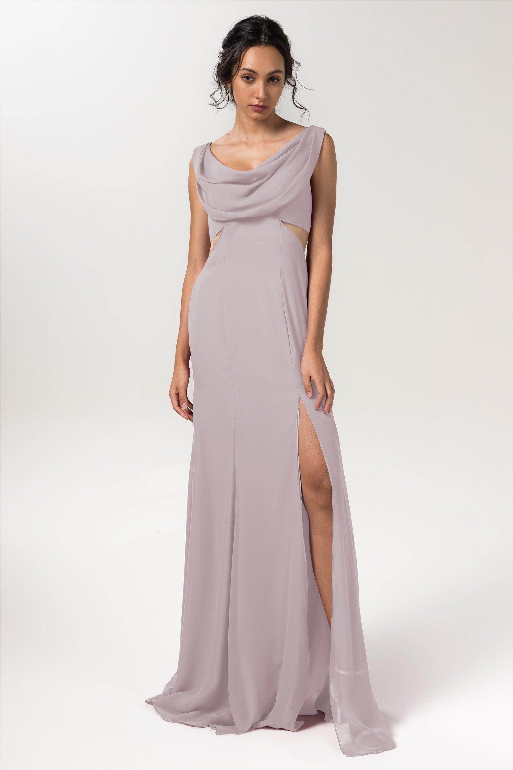 Sheath-Column Floor Length Chiffon Bridesmaid Dress CB0558