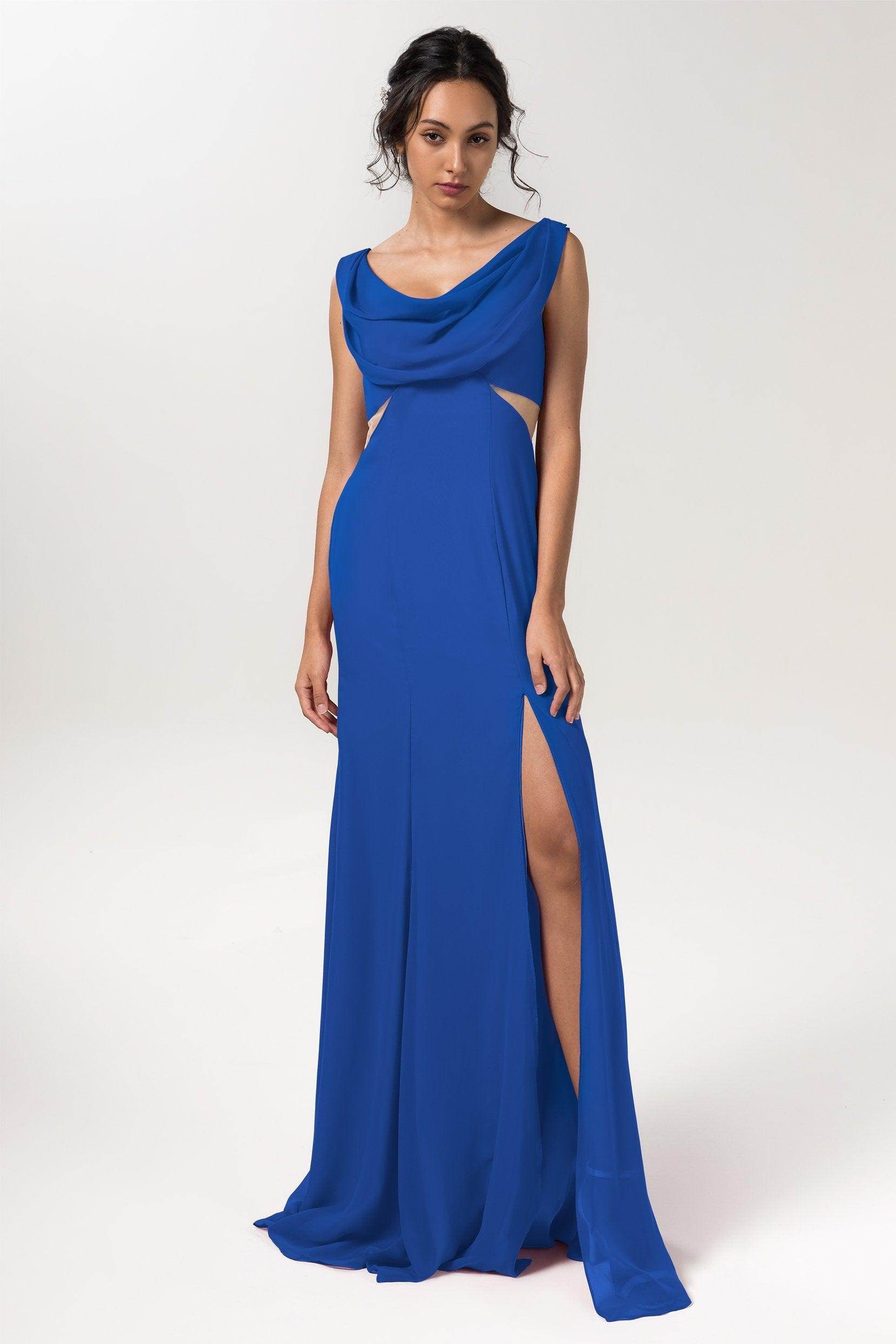 Sheath-Column Floor Length Chiffon Bridesmaid Dress CB0558