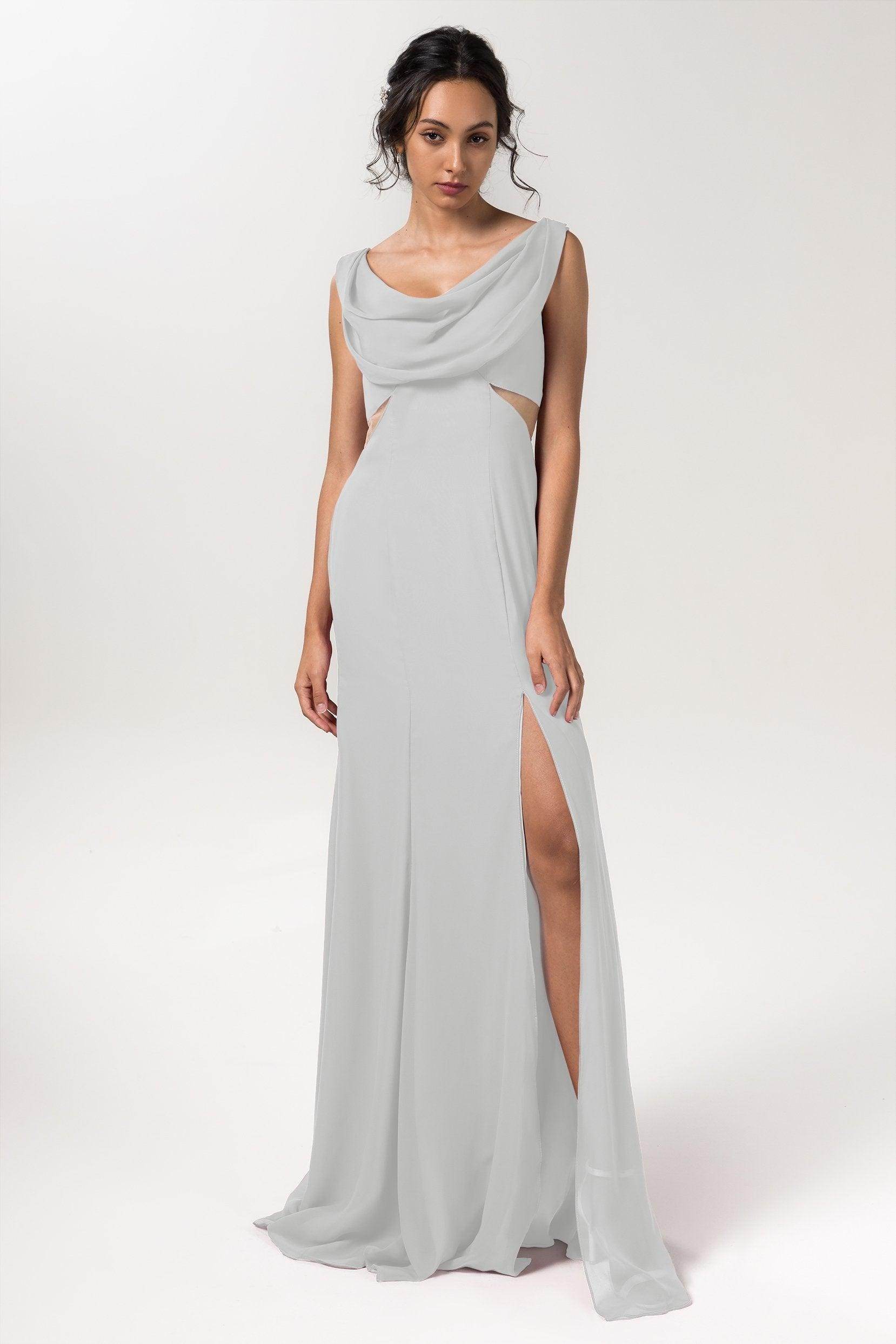 Sheath-Column Floor Length Chiffon Bridesmaid Dress CB0558