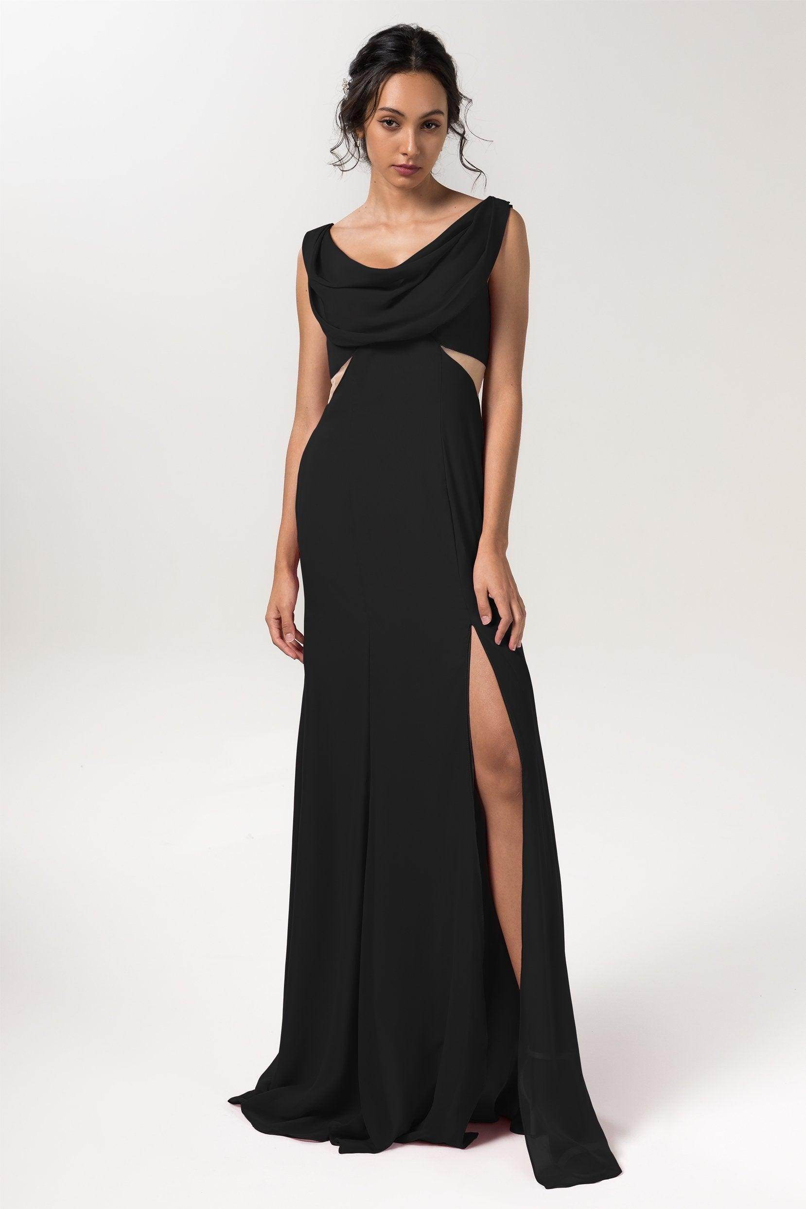 Sheath-Column Floor Length Chiffon Bridesmaid Dress CB0558