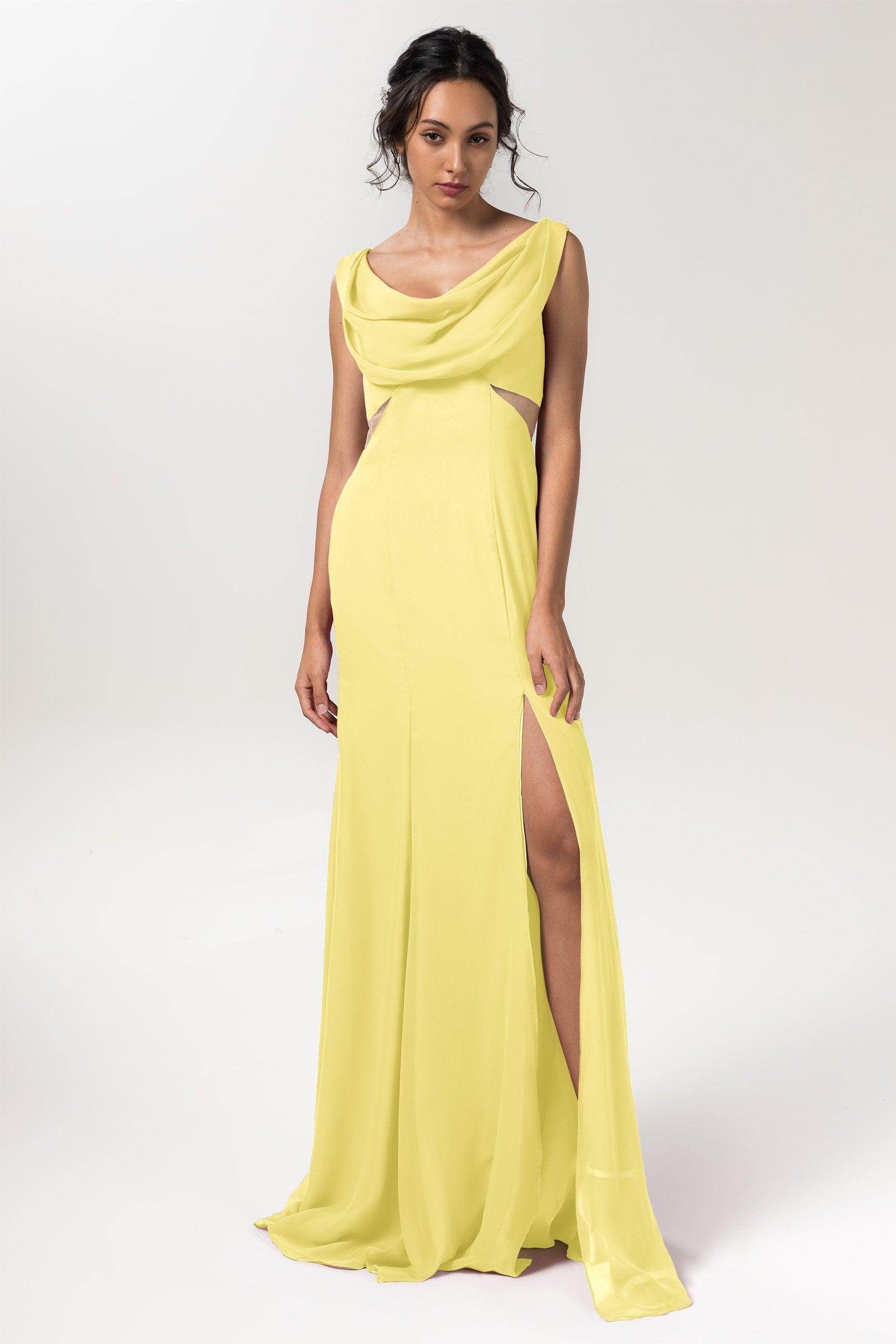 Sheath-Column Floor Length Chiffon Bridesmaid Dress CB0558