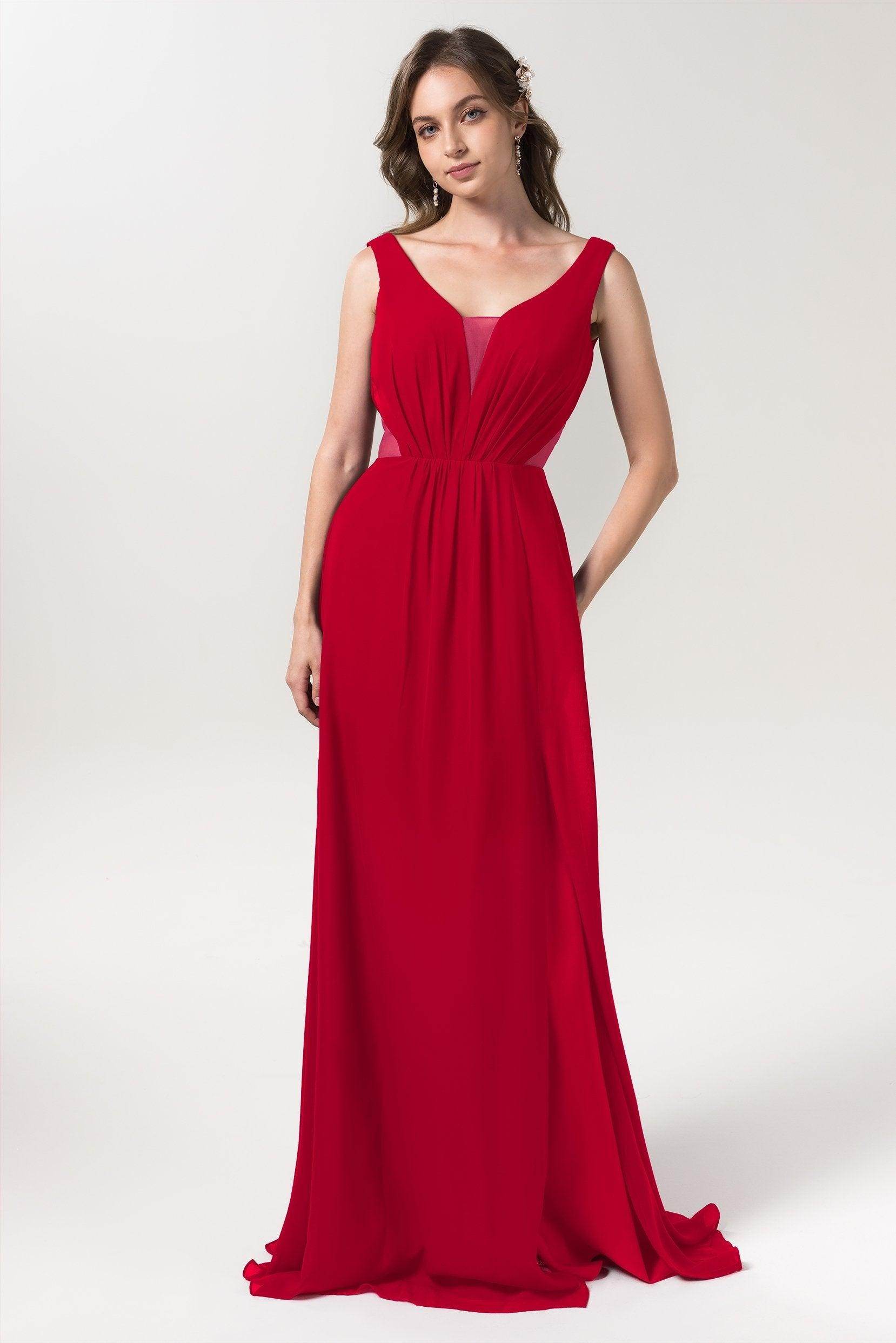 A-Line Floor Length Chiffon Bridesmaid Dress CB0559