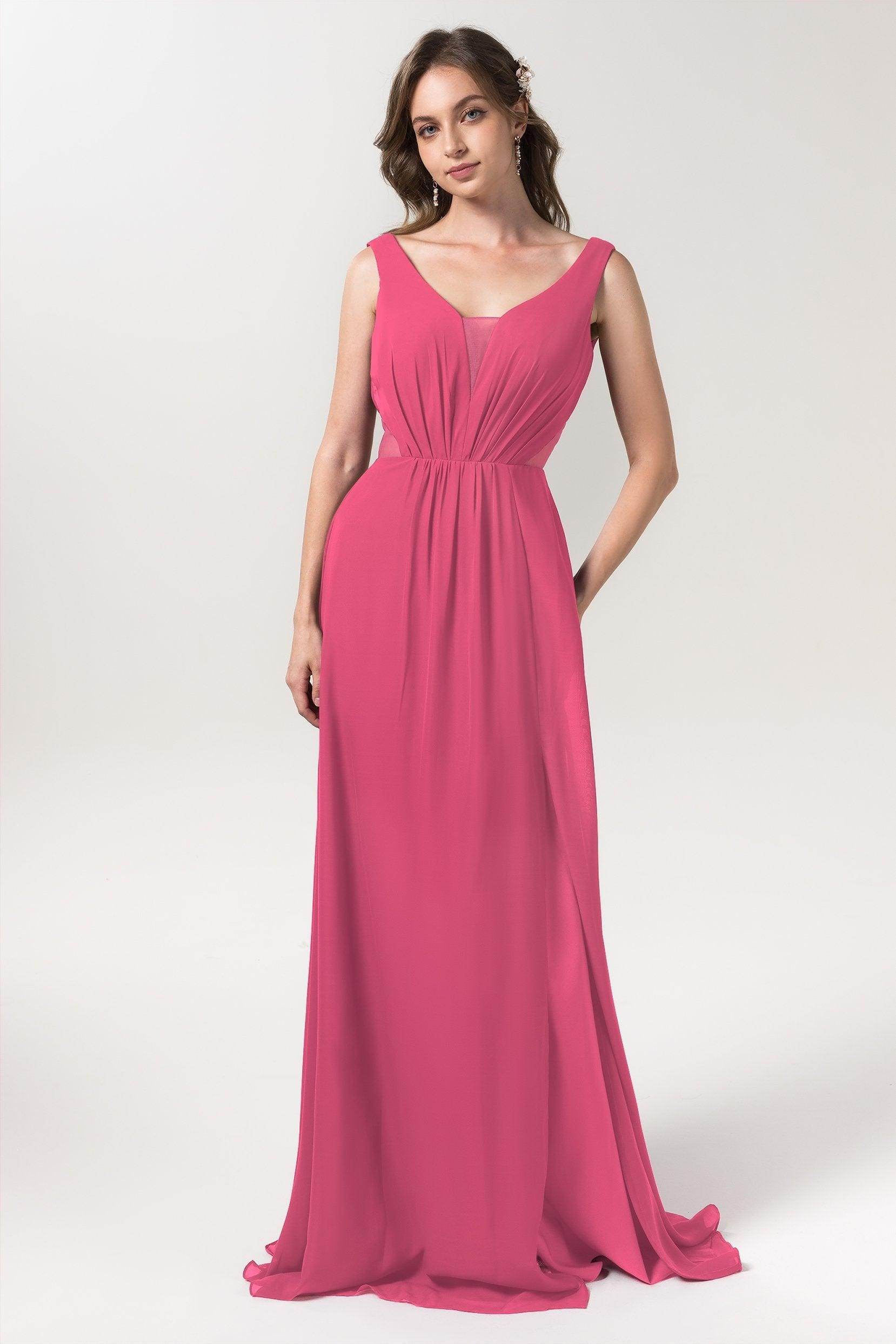 A-Line Floor Length Chiffon Bridesmaid Dress CB0559
