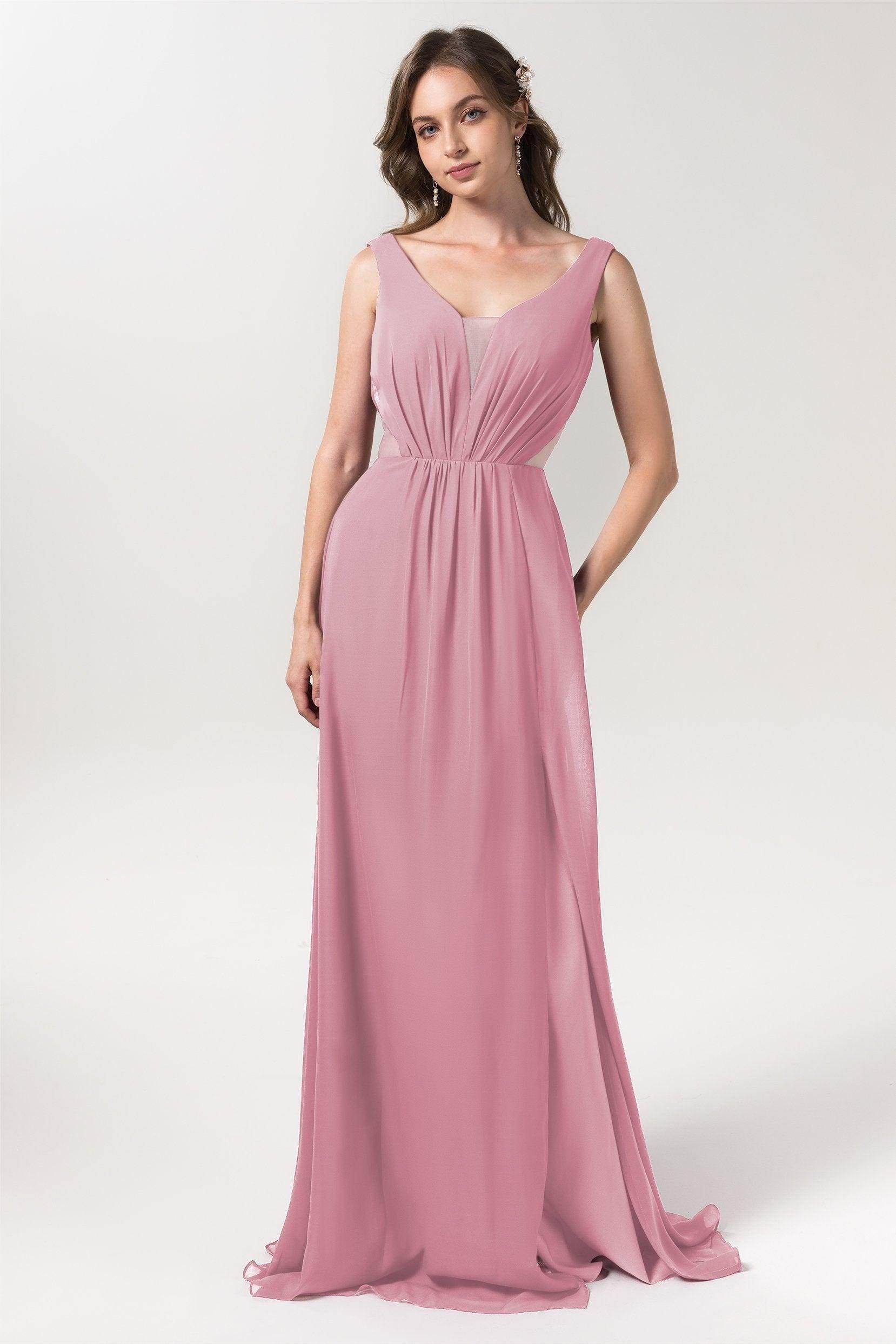 A-Line Floor Length Chiffon Bridesmaid Dress CB0559