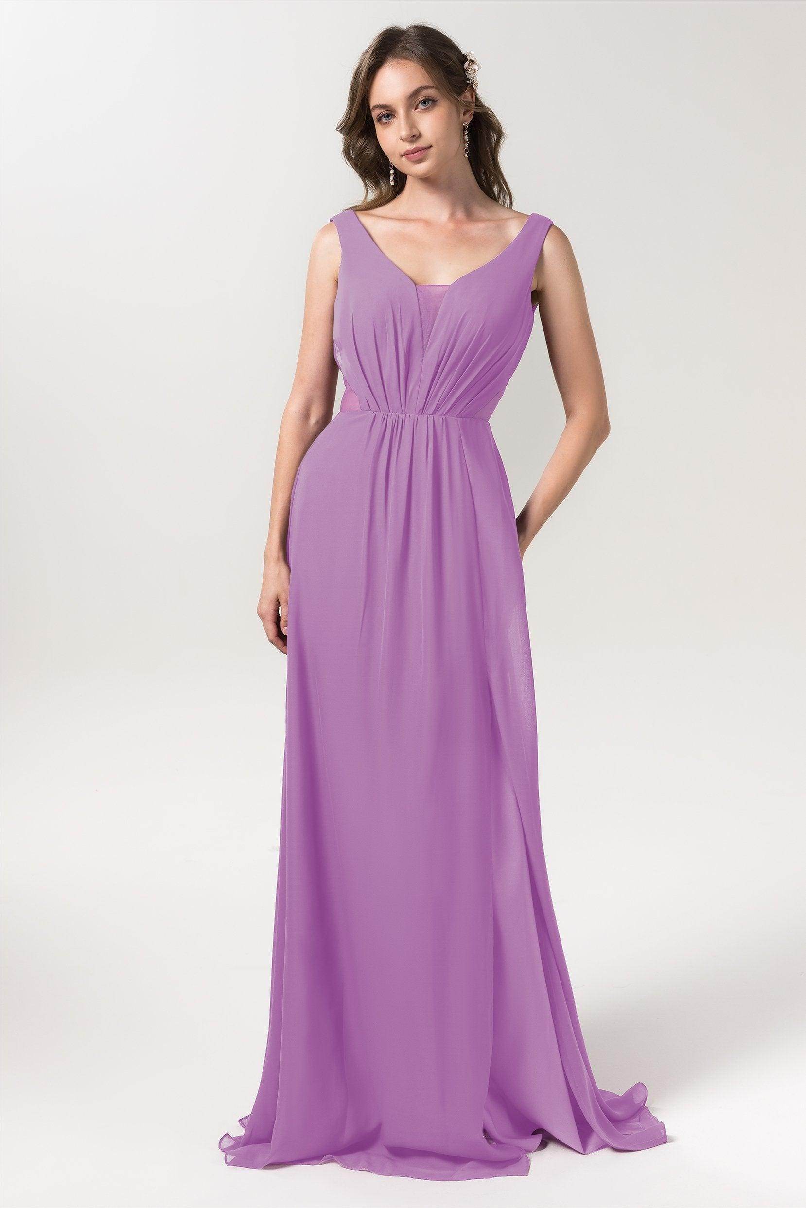 A-Line Floor Length Chiffon Bridesmaid Dress CB0559