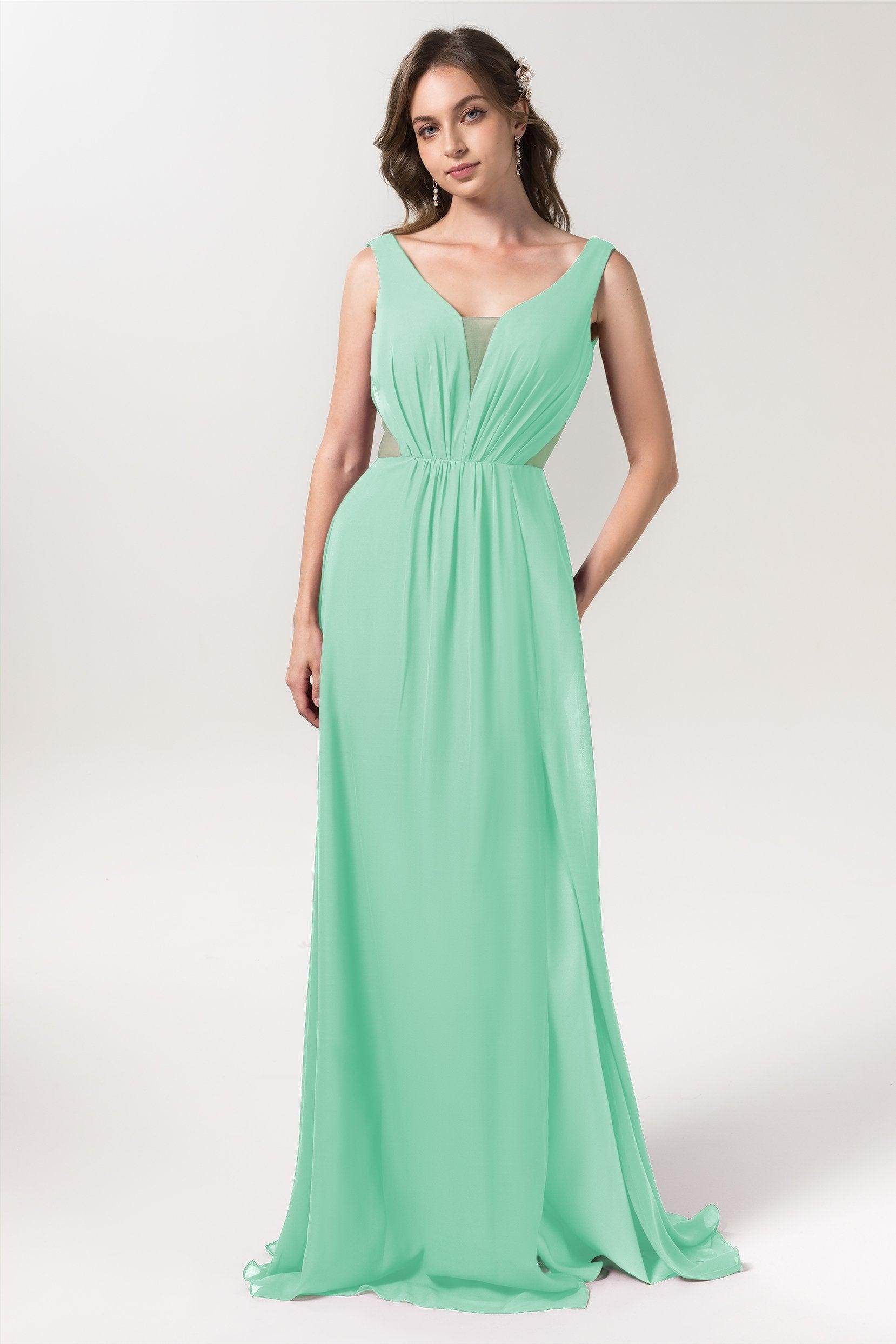 A-Line Floor Length Chiffon Bridesmaid Dress CB0559