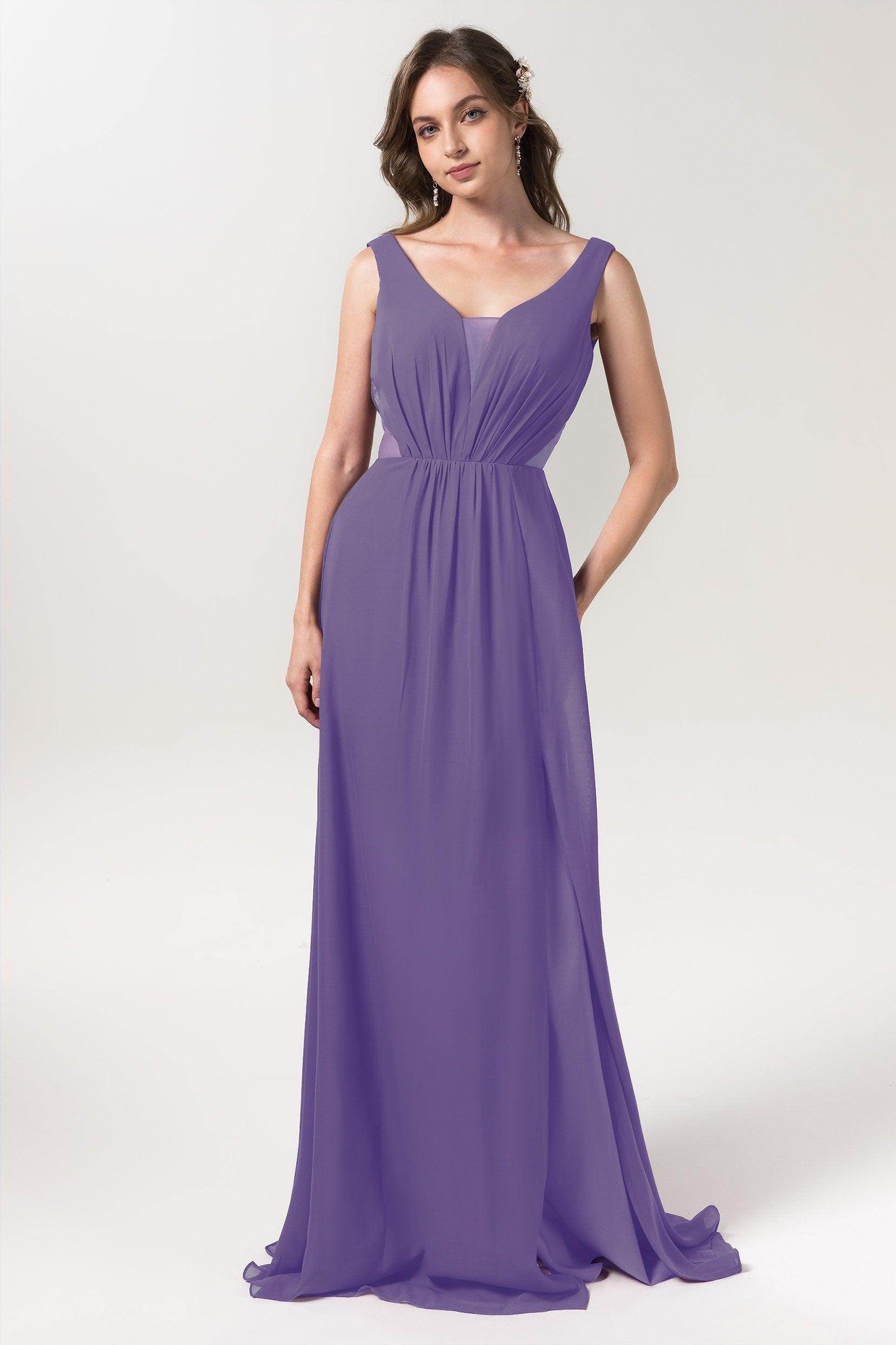 A-Line Floor Length Chiffon Bridesmaid Dress CB0559