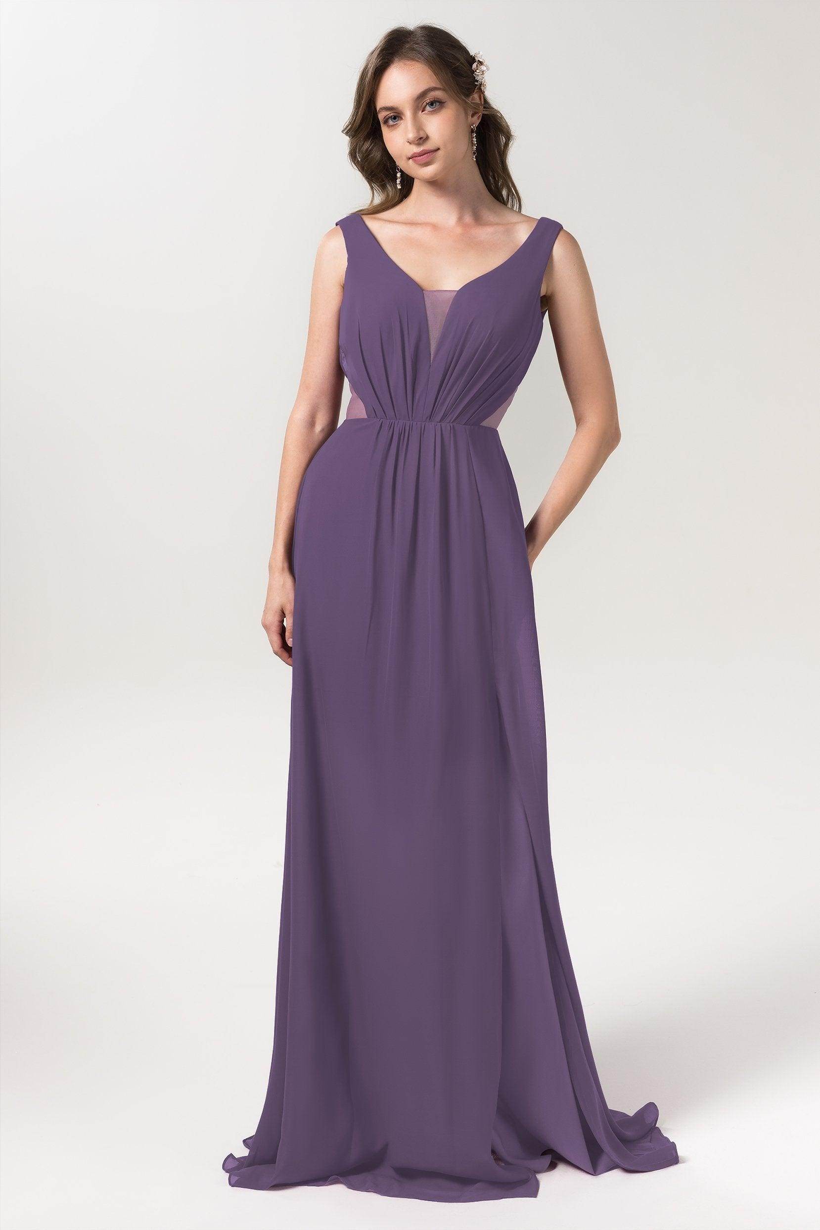 A-Line Floor Length Chiffon Bridesmaid Dress CB0559