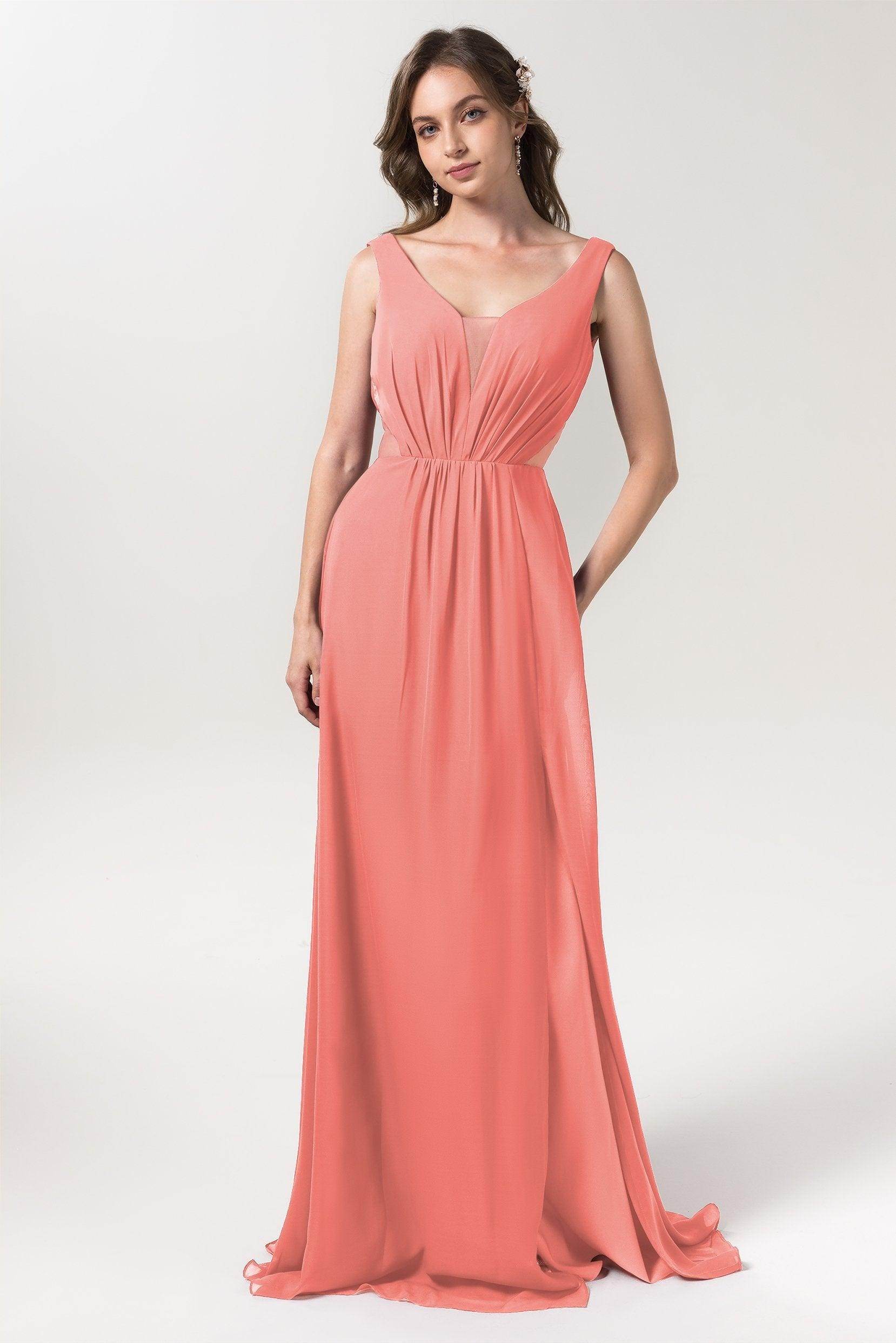 A-Line Floor Length Chiffon Bridesmaid Dress CB0559